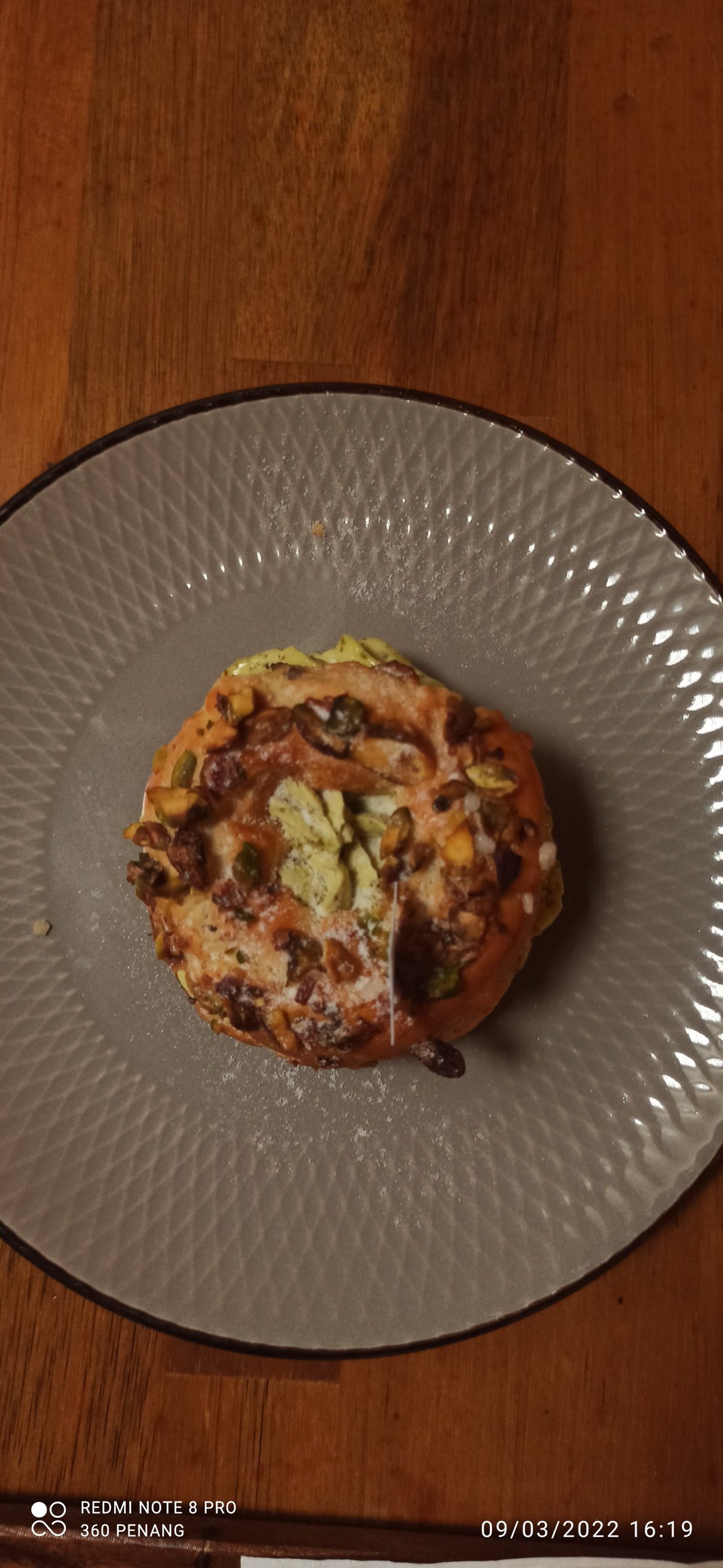 Paris Brest (choux pastry in donut form) filled with pistachio cream RM22