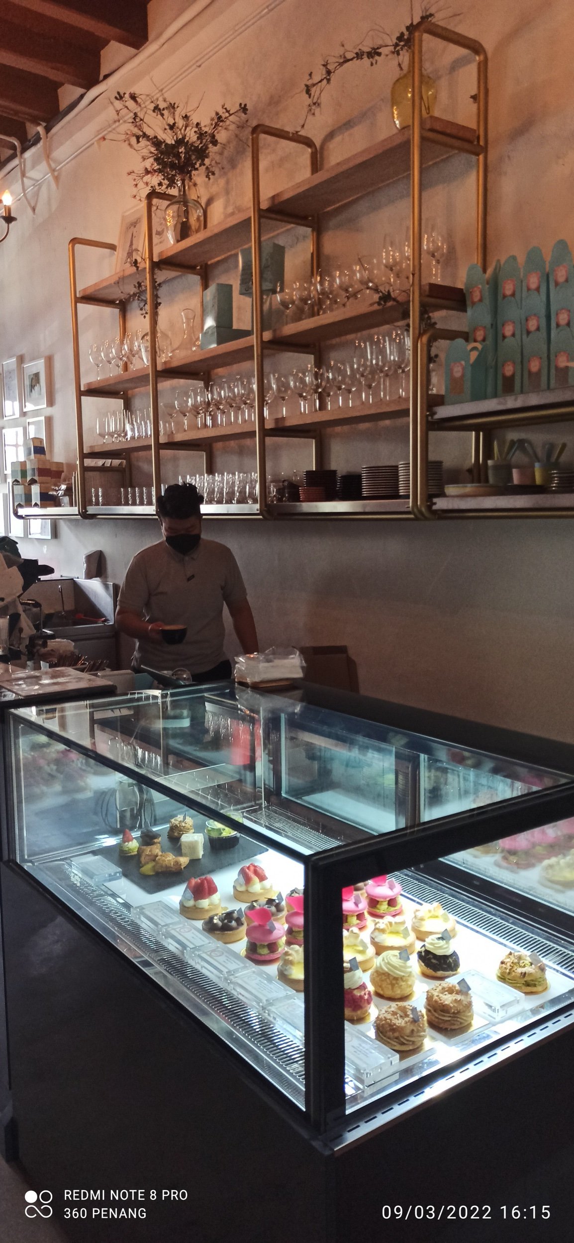 The pastry display cabinet