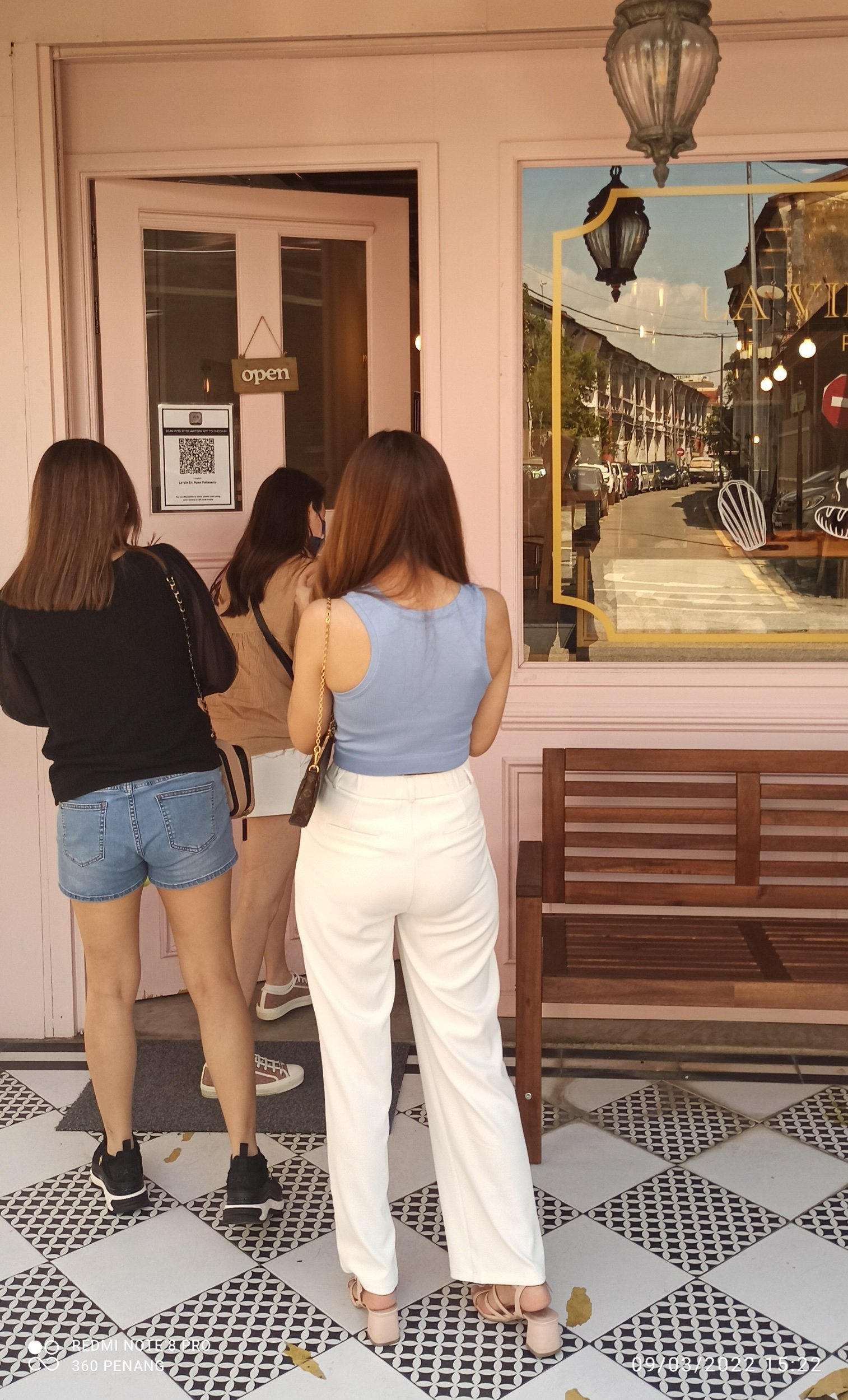 Customers waiting to get in