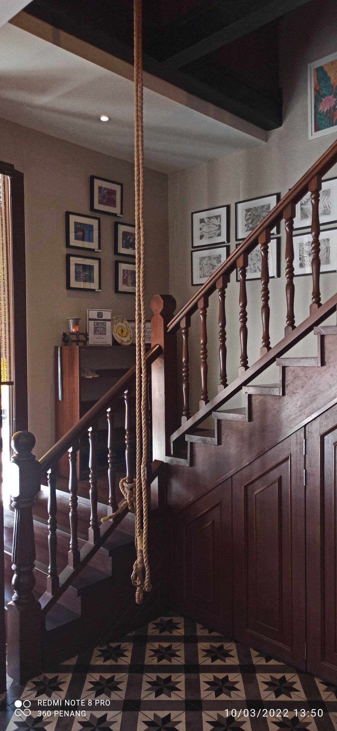 Staircase to hotel upper floors