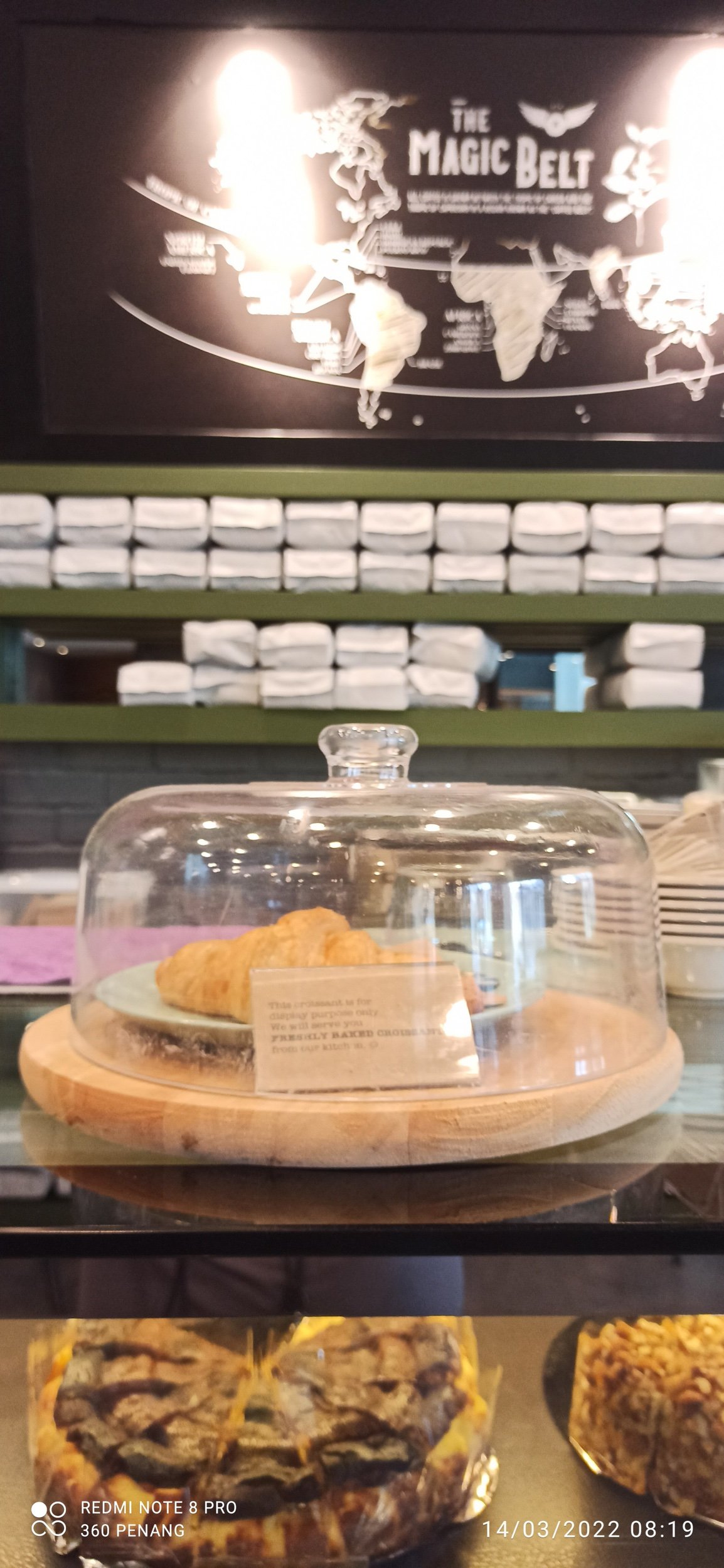 Cakes, croissants and muffins are baked in store