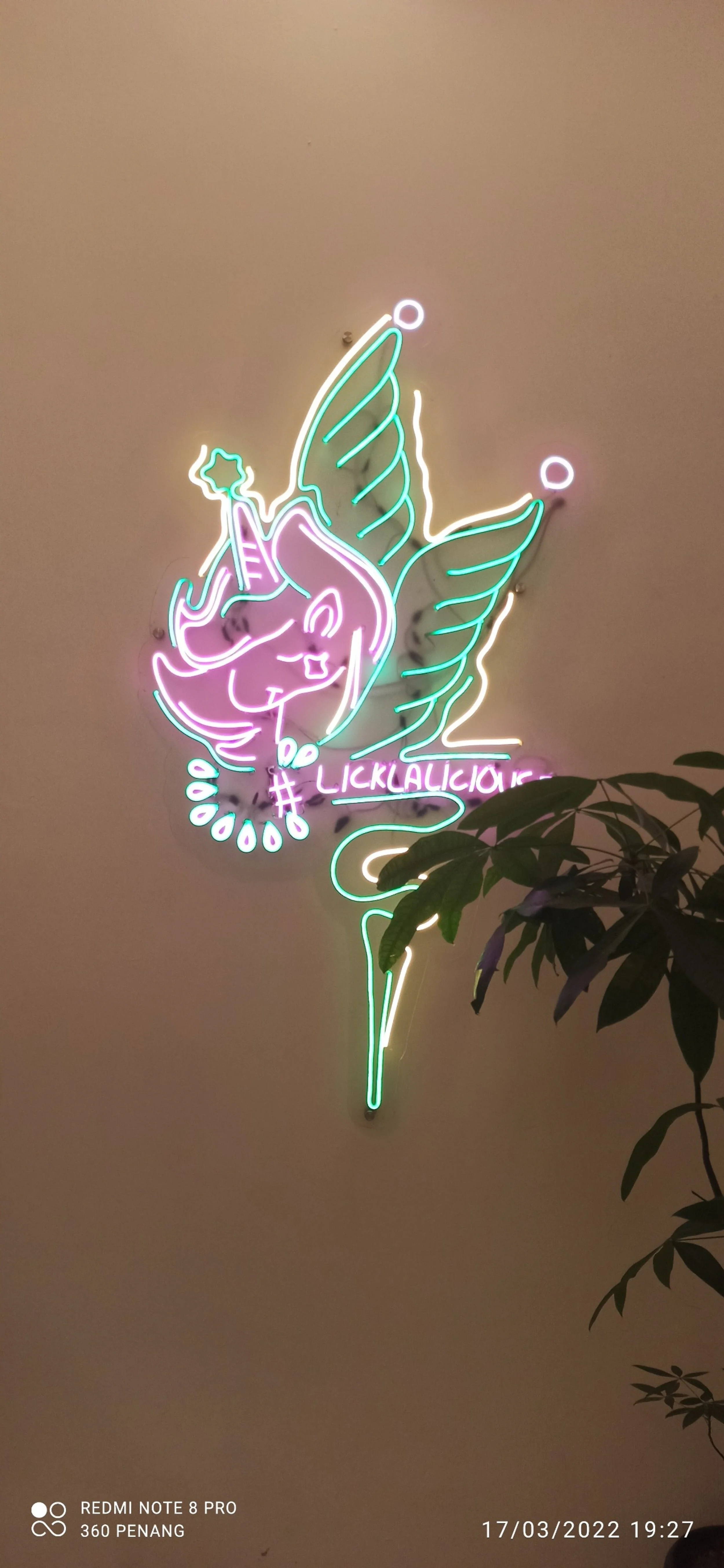Neon signage at entrance
