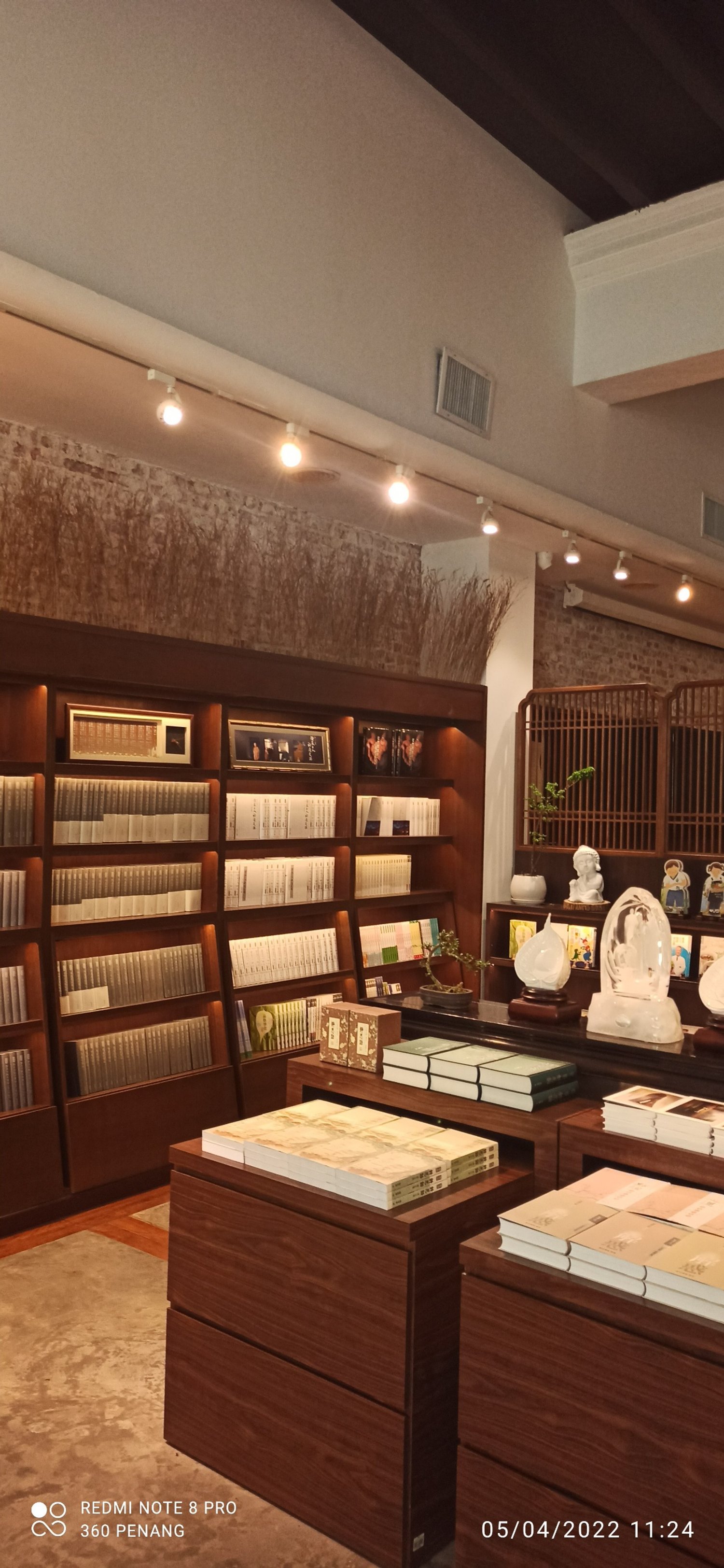 Buddhist books on display 