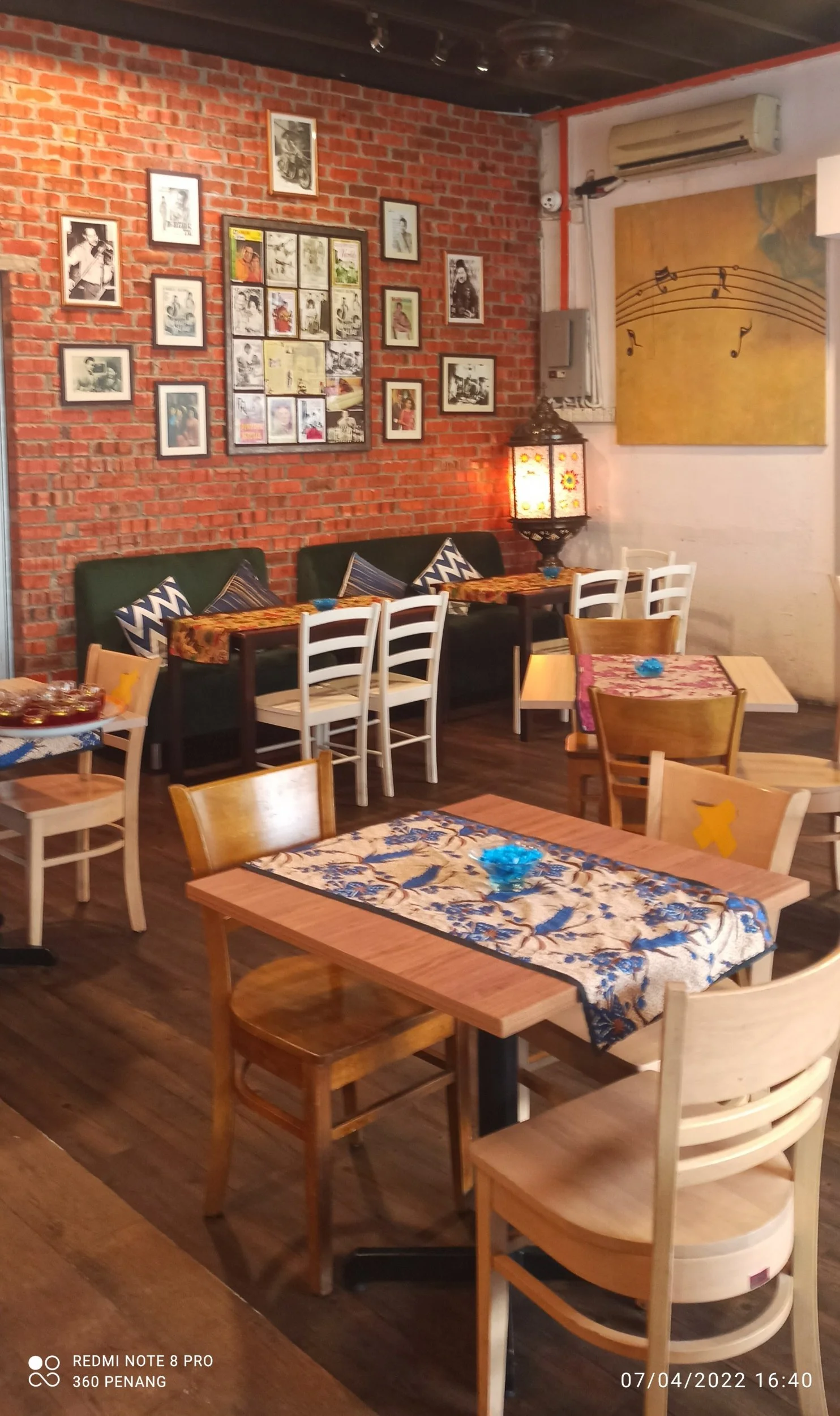 Interior view with P Ramlee photos on the feature wall