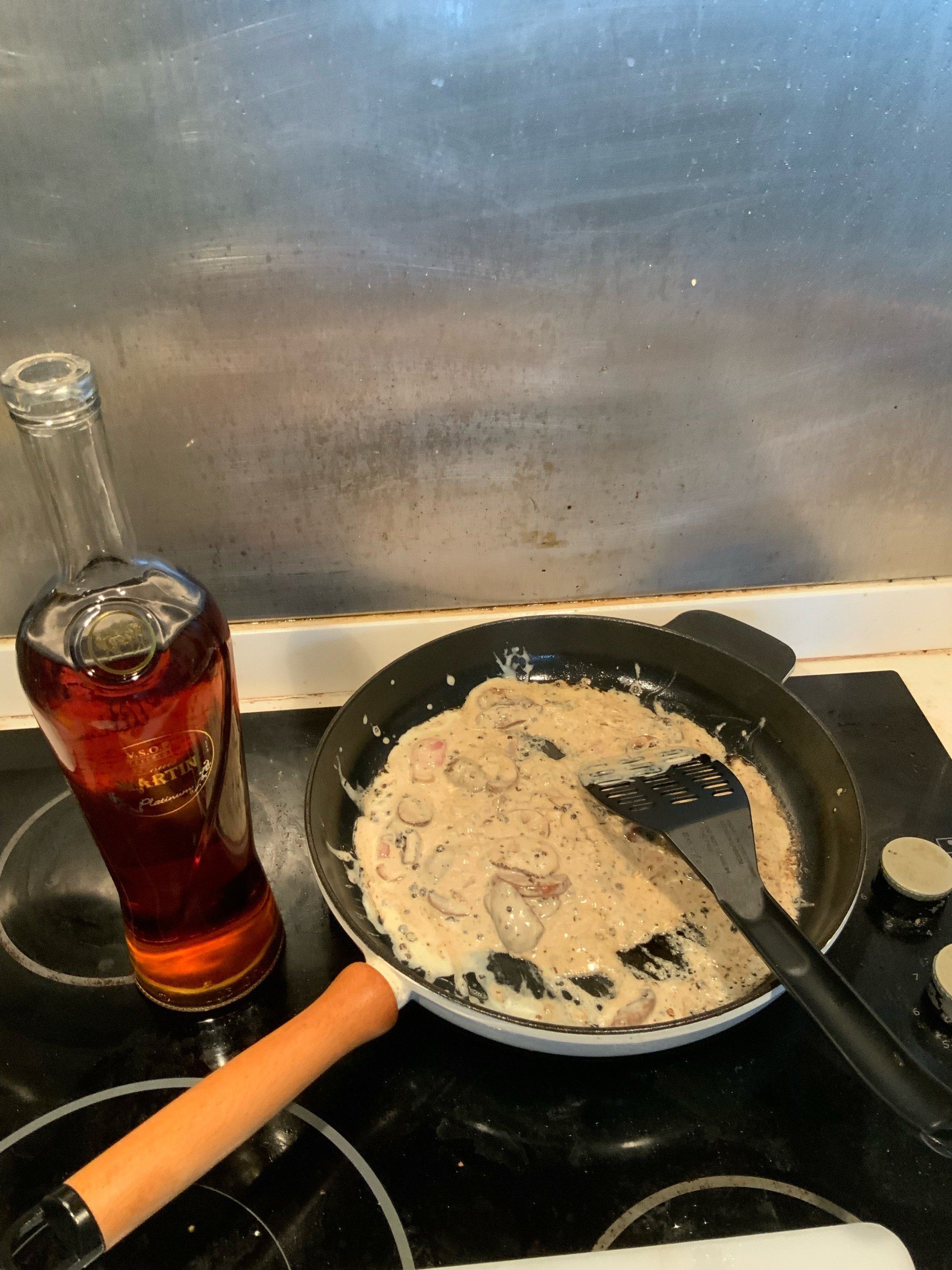 Mushroom sauce and brandy