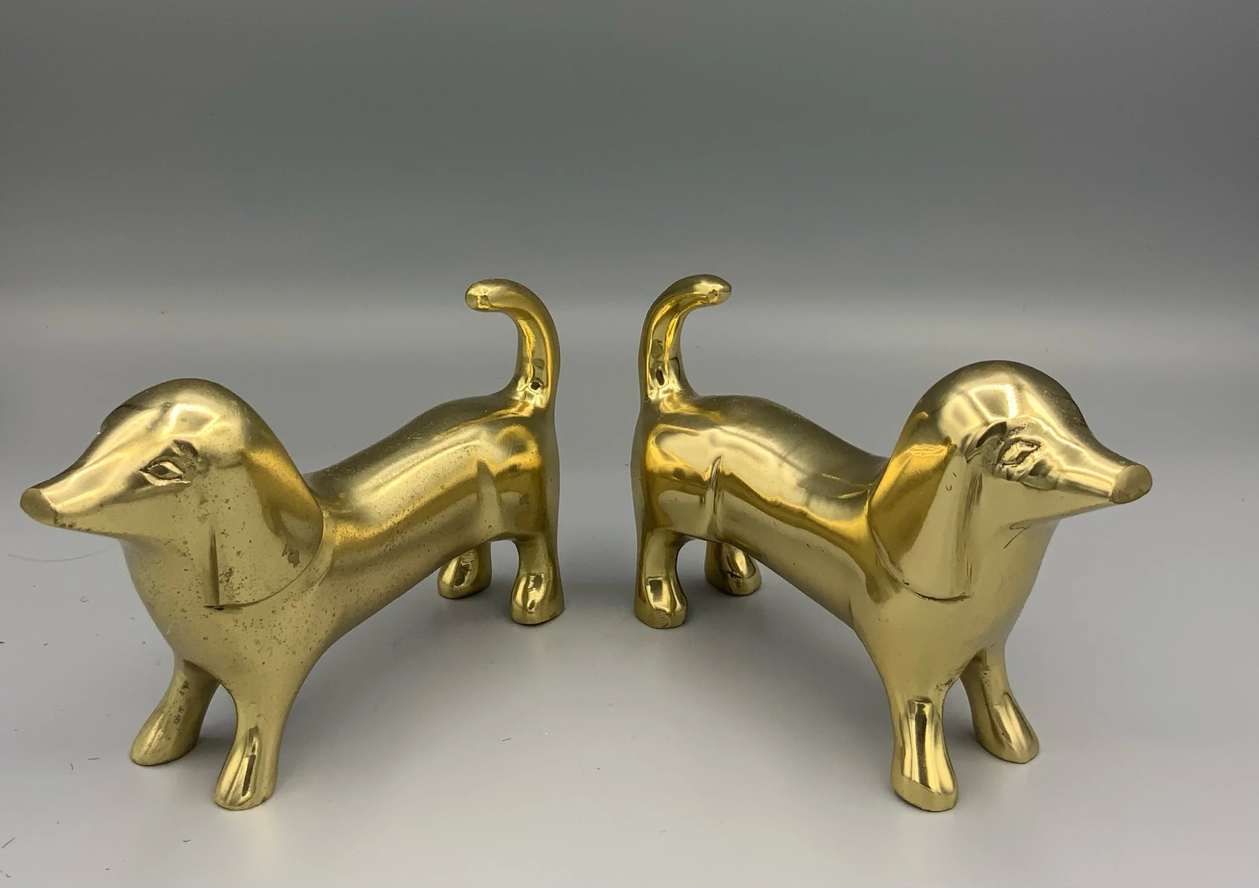 Brass Dachshund Paperweights