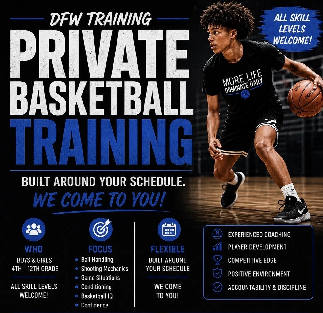 DFW 1 on 1 Basketball Skills Training (Ages 5 - 16)