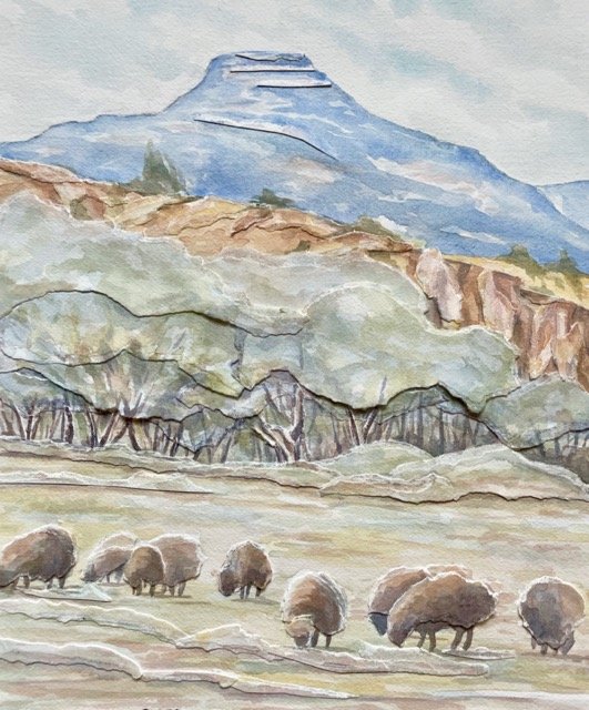 Sheep Grazing Ghost Ranch