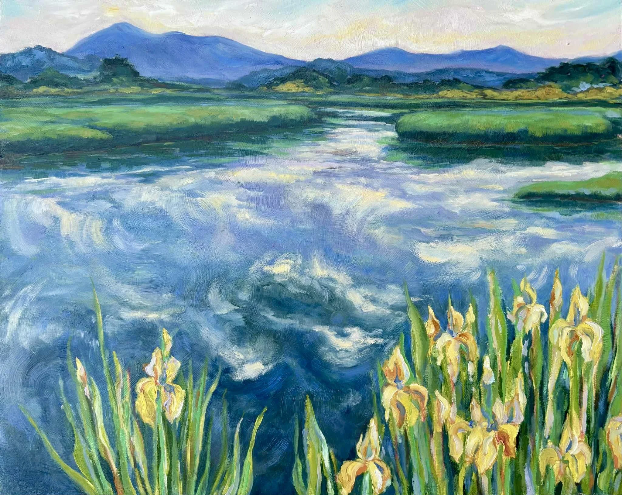 Reflections on Summertime - 20x24" - oil on wood