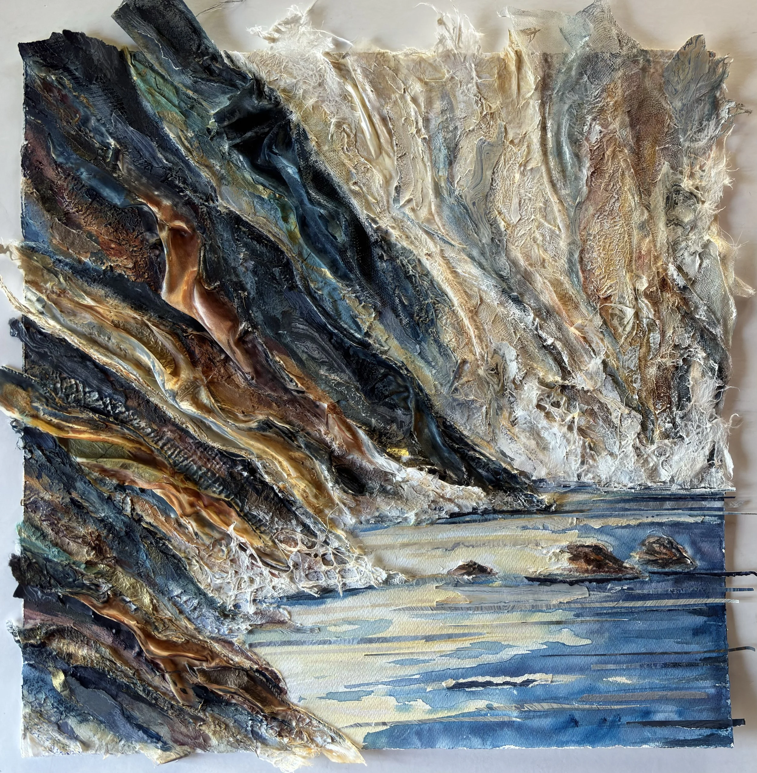 Coastal Serenade - 24x24" - mixed media