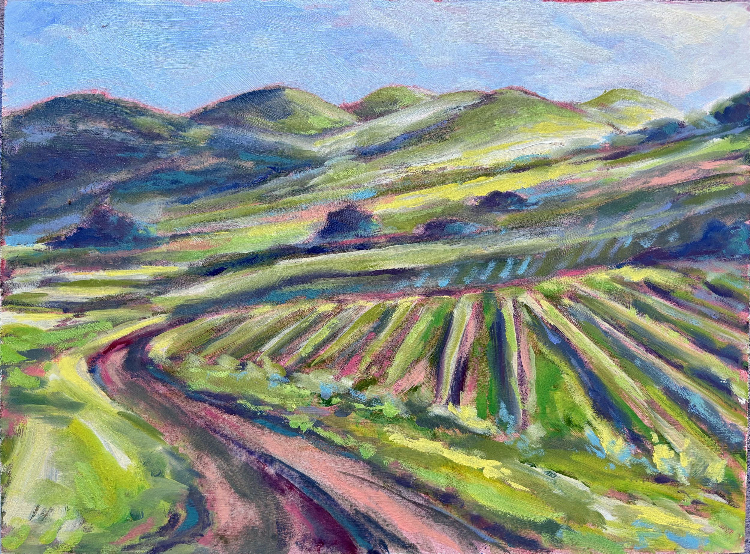Road to Cortona, Tuscany - 9x12" - oil on canvas 