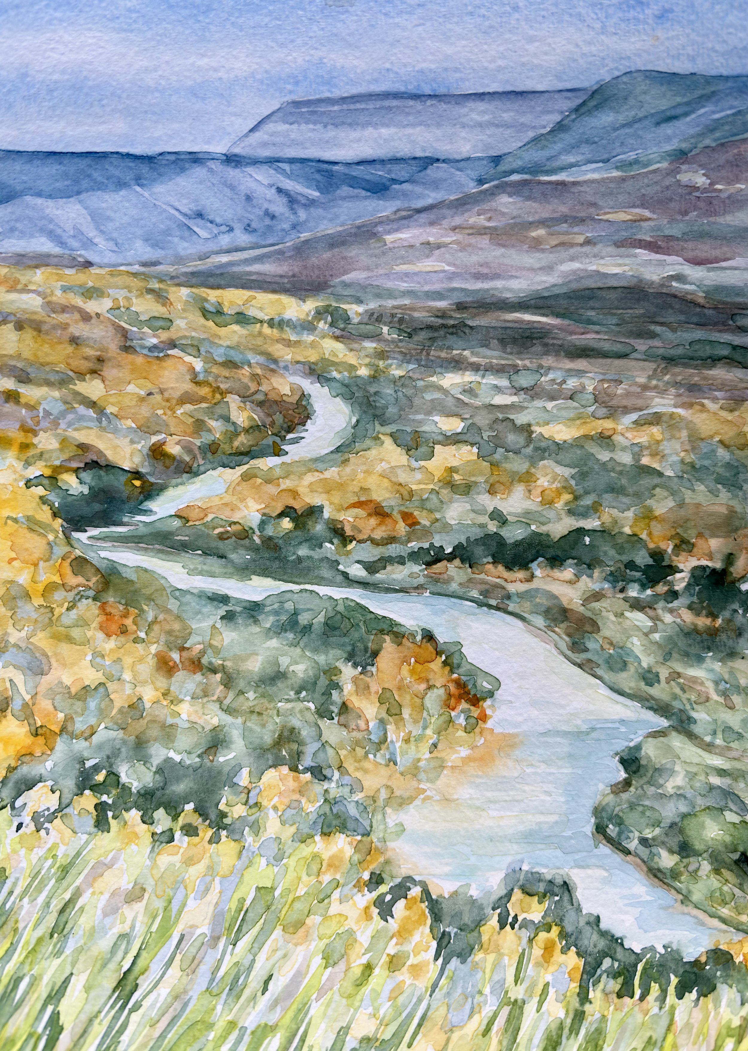 Chama River View, Abiquiu NM - 9x12" - watercolor