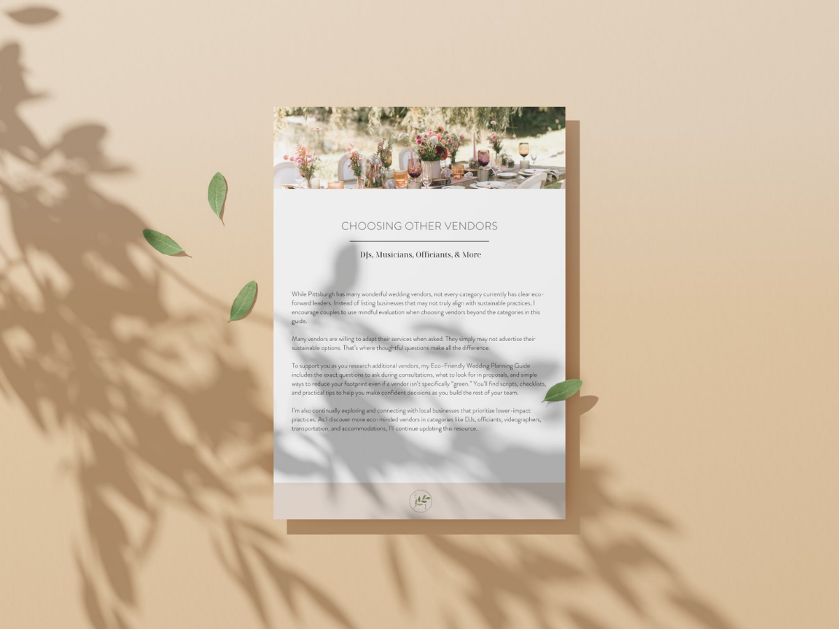 Asking Questions Page from Eco Vendor Guide