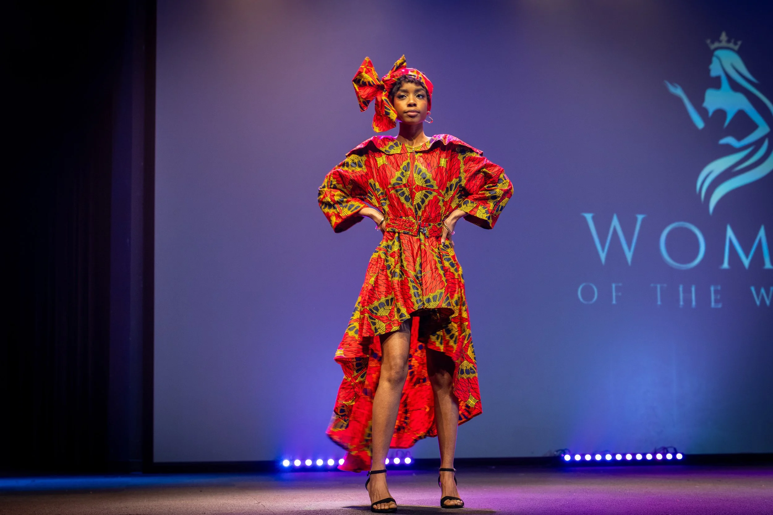 Model wearing Trends of Africa in the Women of the World Fashion Show