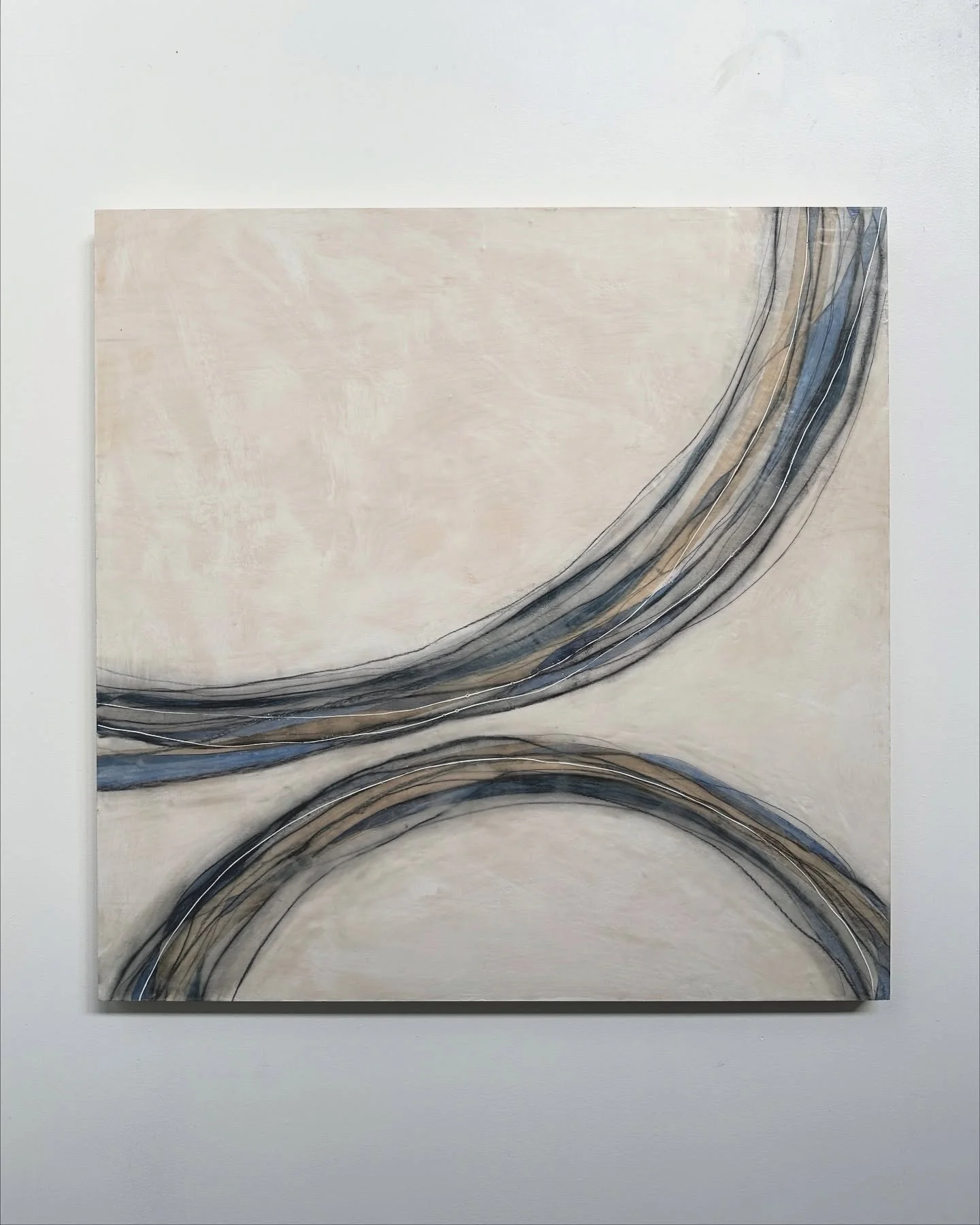 'Holding'
Encaustic, gouache, oil pastel, and graphite on wood
40 x 40 in 

I'll be hanging out with this painting made of lines in the exhibit ALIGNED at Gray Loft Gallery this Saturday from 1 until 6:30. I'm gallery sitting at this show I'm in with