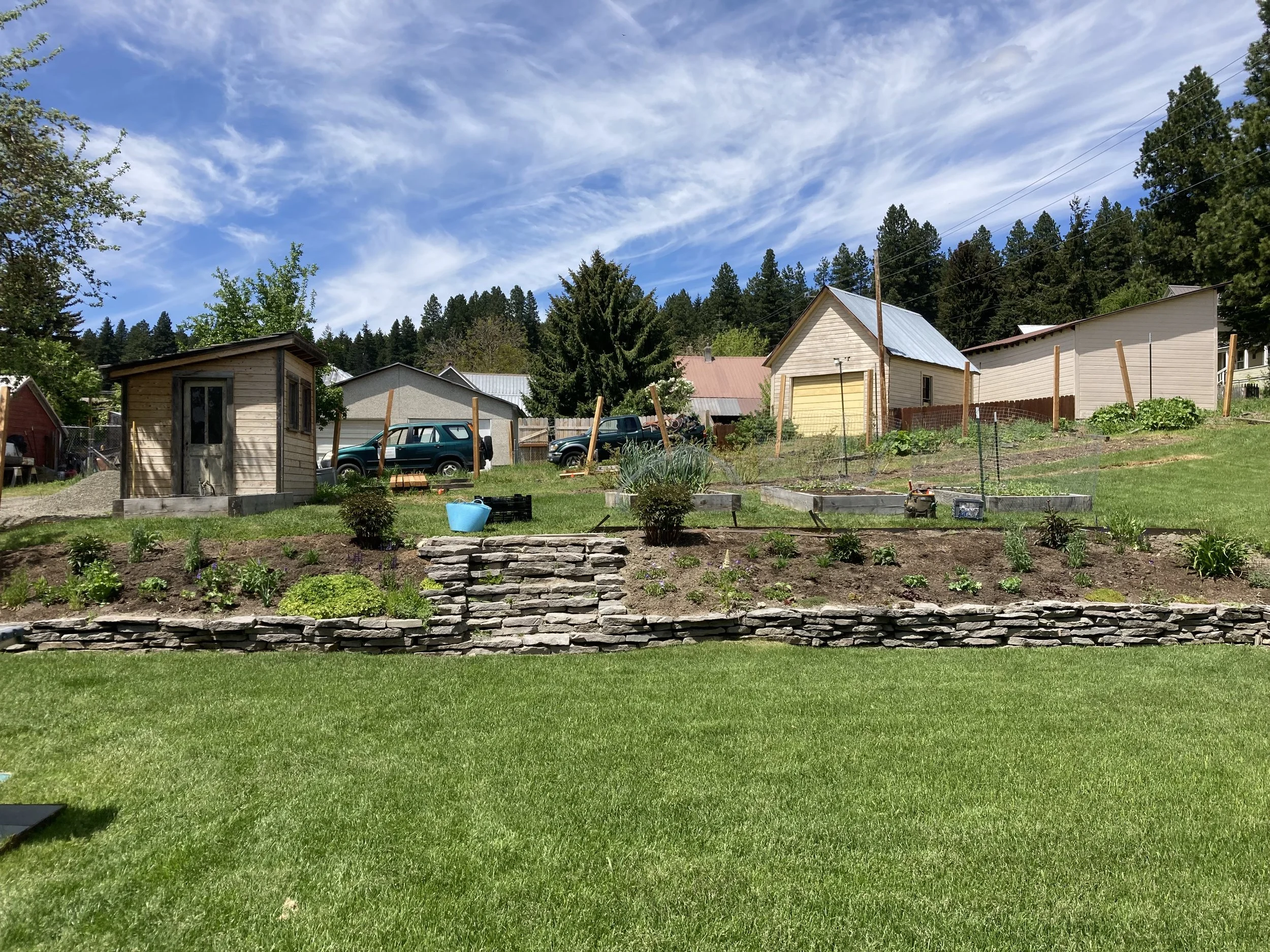 Before - A garden designed for continual seasonal color with perennial cut flowers.