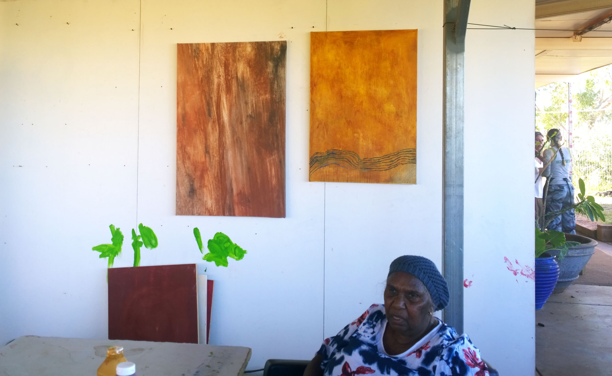 Judith Coppin - painting experiments with ochre
