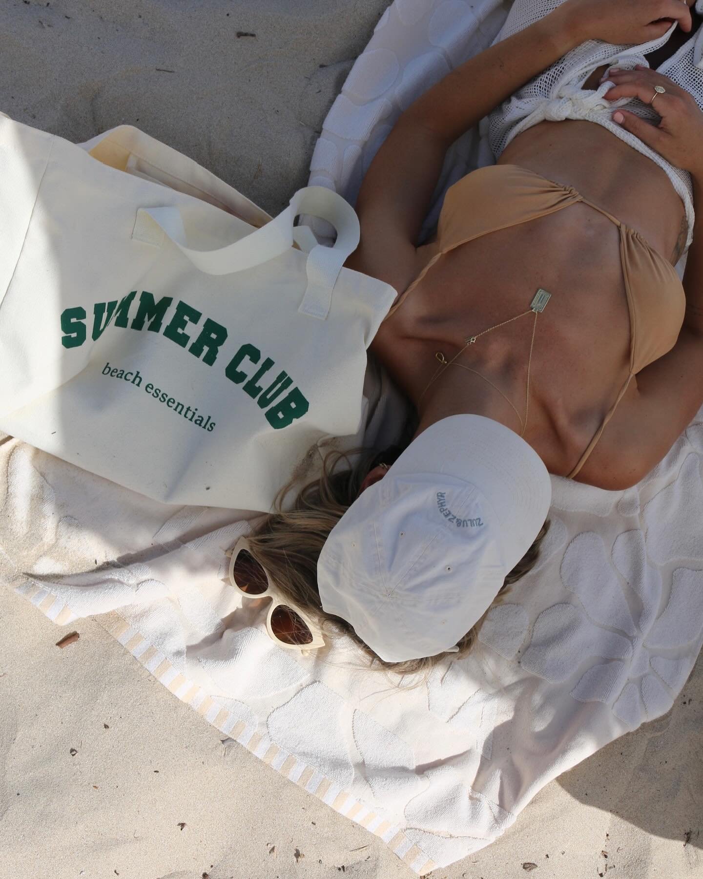 Our Club Totes are oversized to fit all your beach essentials 🐚