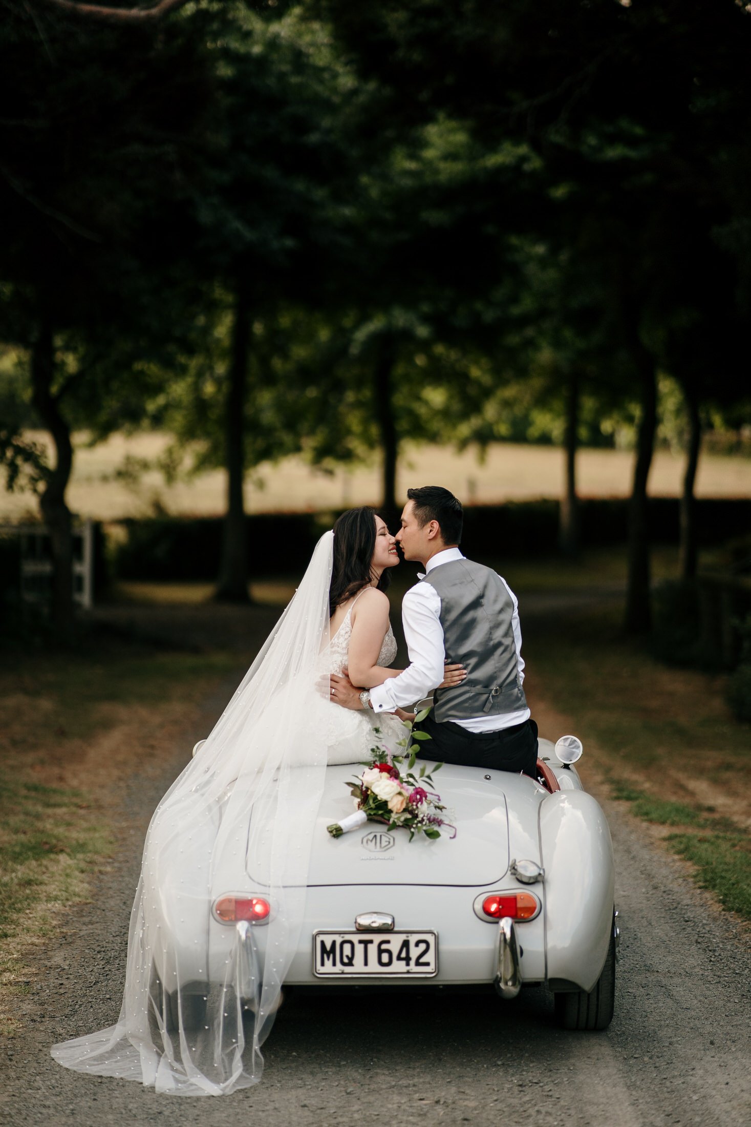 Auckland Wedding Photography &amp; Videography | Luxury Wedding Venue | Forest Wedding | South Auckland Wedding Venue | DIY Wedding | Hedges Estate Wedding | Vintage MG Wedding