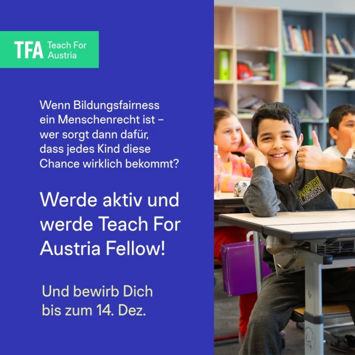 Was hast du 2026 vor? ✨
@teachforaustria startet wieder das Social Leadership Programm!

🌈 Damit ver&auml;nderst Du 100 Lebenswege und Deinen eigenen!
👩🏼&zwj;🤝&zwj;🧑🏻 Damit wirst Du Teil einer starken Community und einer weltweiten Bewegung!

?