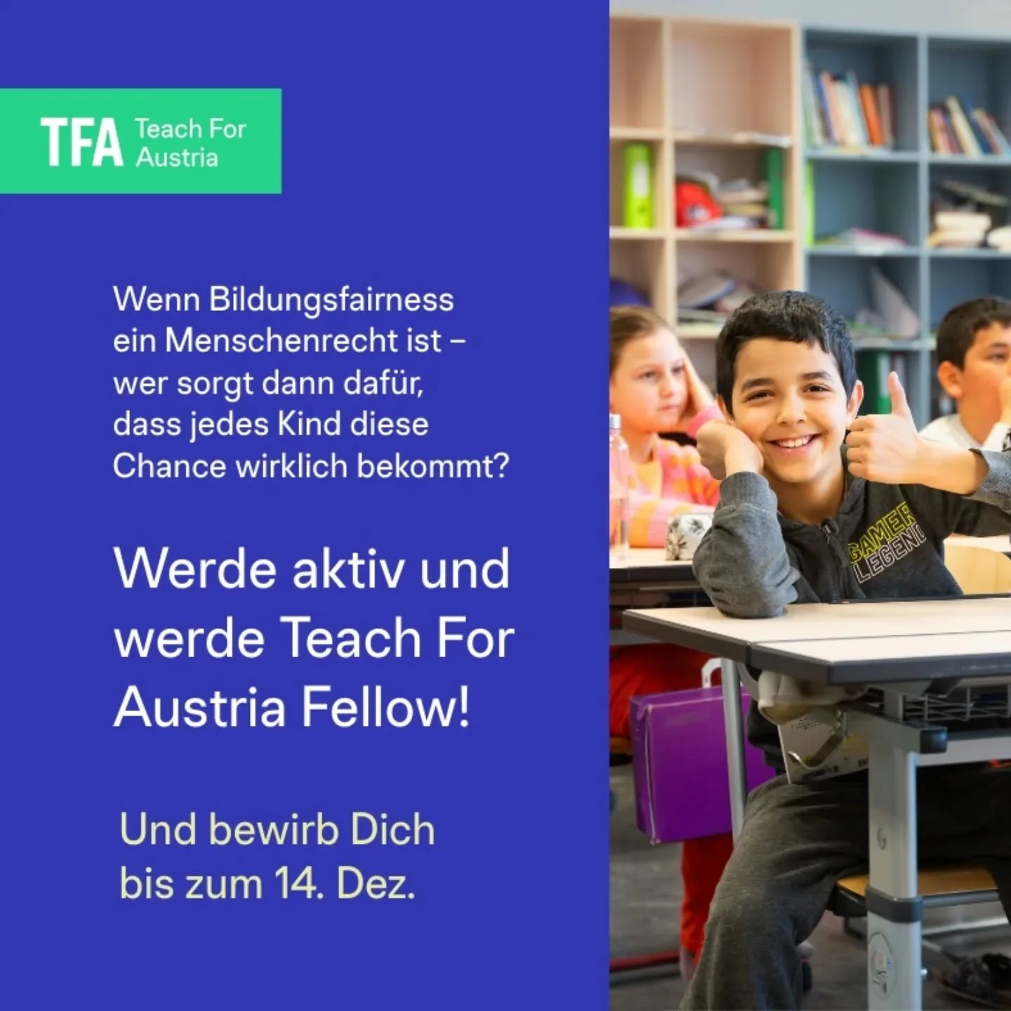 Was hast du 2026 vor? ✨
@teachforaustria startet wieder das Social Leadership Programm!

🌈 Damit ver&auml;nderst Du 100 Lebenswege und Deinen eigenen!
👩🏼&zwj;🤝&zwj;🧑🏻 Damit wirst Du Teil einer starken Community und einer weltweiten Bewegung!

?
