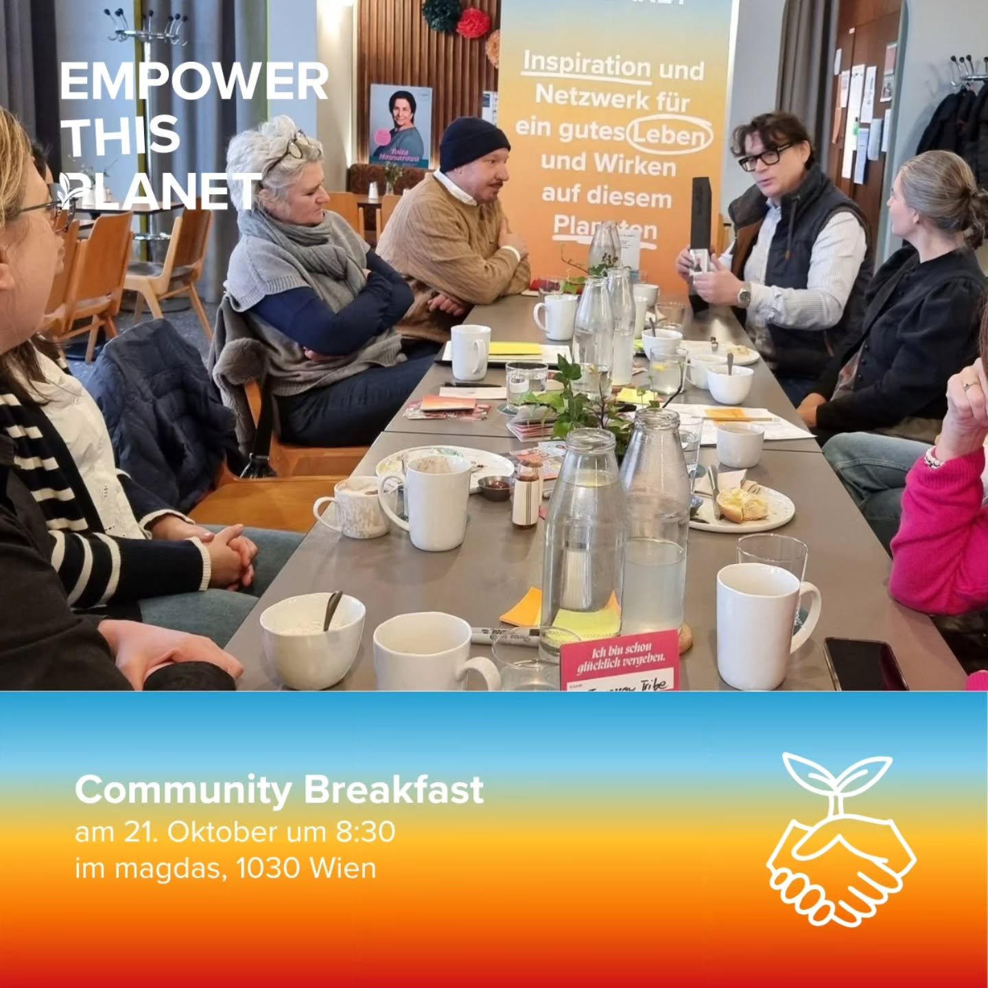 Nachhaltig unternehmerisch unterwegs und auf der Suche nach Gleichgesinnten? ♻️

Beim Community Breakfast von Empower This Planet triffst du Unternehmer:innen aus &Ouml;sterreich, denen unsere Zukunft genauso am Herzen liegt wie Dir.

☕ Austausch auf