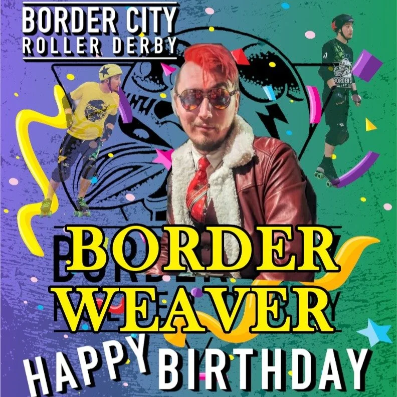 Happy birthday to Border Weaver!
Our lightning-fast jammer, fearless vice captain, and all-around chaos architect on wheels. Happy birthday 💚💙💜🛼
Drop us a message to find out more information.
#BCRD #DerbyVibes #RollerDerby #BorderCityRollerDerby
