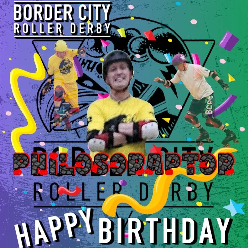 Happy Birthday to Philosoraptor
Our unstoppable jammer and sharp-eyed referee&mdash;because apparently dominating the track from both sides wasn&rsquo;t enough
Happy birthday 💚💙💜🛼

Drop us a message or press the sign up button to find out more in