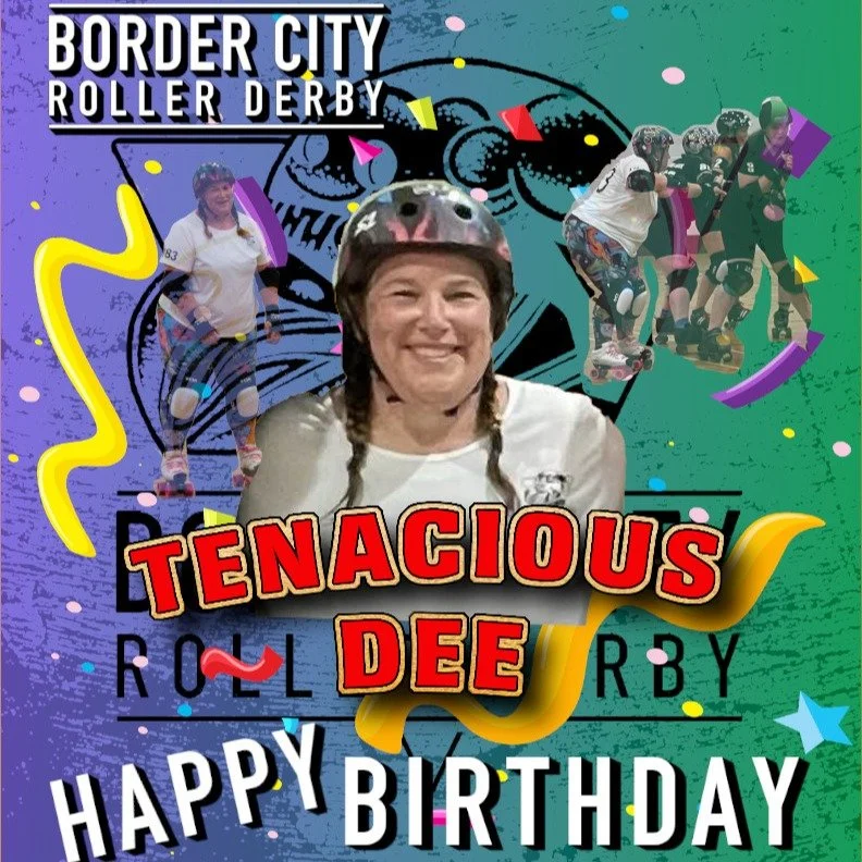🎉🛼 HAPPY BIRTHDAY TENACIOUS DEE! 🛼🎉
Today we&rsquo;re celebrating one of BCRD&rsquo;s most solid, and straight‑up fun blocks on the track. Dee brings strength, calm, and that &ldquo;you&rsquo;re safe when she&rsquo;s on your wall&rdquo; energy ev