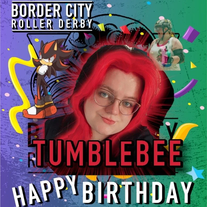 🎉🛼 HAPPY BIRTHDAY, TUMBLEBEE! 🛼🎉

Today we&rsquo;re celebrating one of BCRD&rsquo;s true legends &mdash; the unstoppable, unshakeable, always‑smiling Tumblebee.

She might have had to buzz back home and now tears it up with WRD, but she&rsquo;ll 