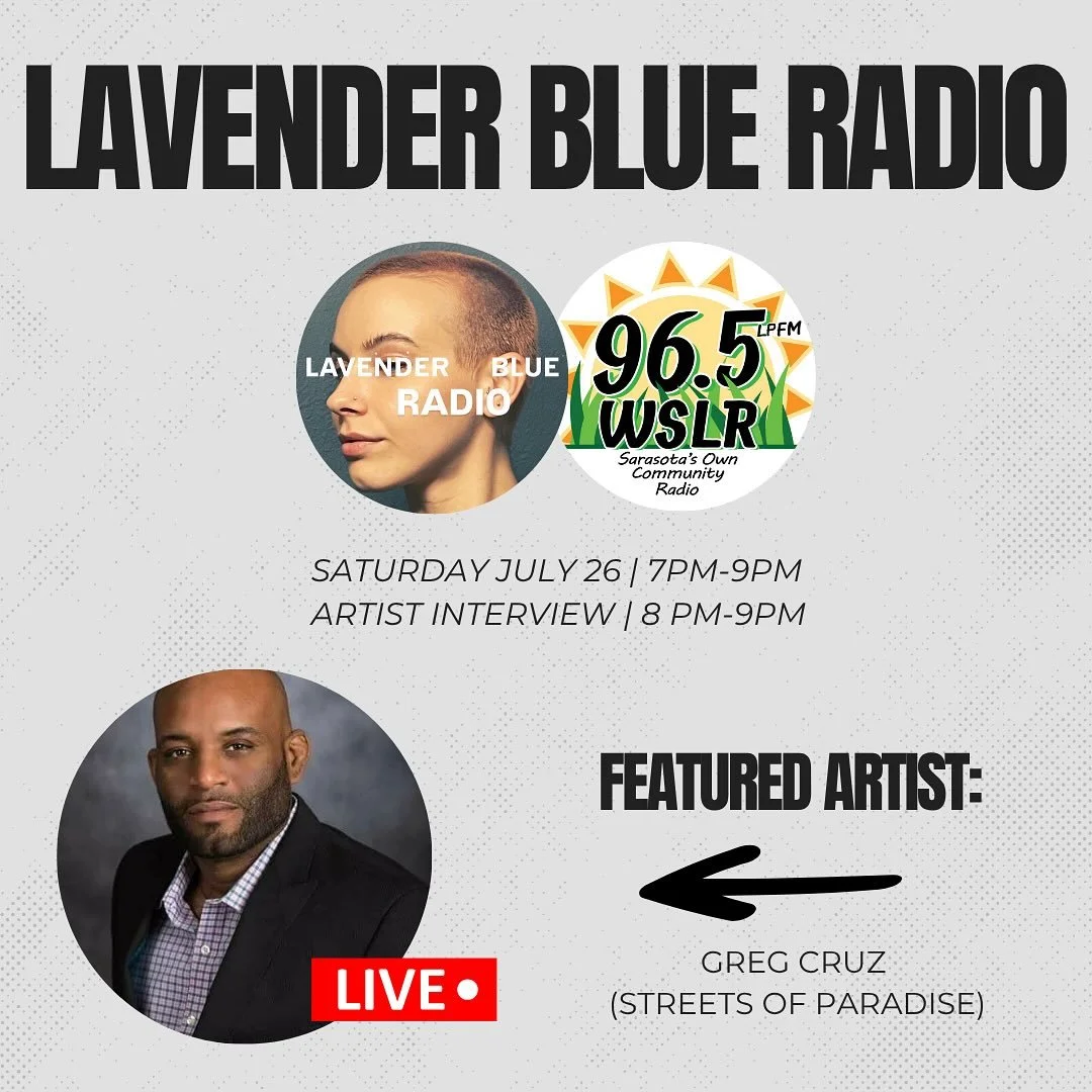Lavender Blue Radio returns this Saturday, July 26th from 7&ndash;9pm. I&rsquo;m thrilled to welcome our next featured artist, @gee_love.art.repeat with @streets_of_paradise_inc from 8-9pm on @wslr96.5 

Join us for an evening of conversation, music 