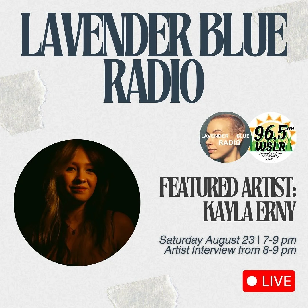 LAVENDER BLUE RADIO is back this Saturday, August 23rd from 7-9pm on @wslr96.5 📡

I&rsquo;m so excited to be joined with our next featured artist @kaylaerny - local artist and photographer who will be sharing her artist perspective &amp; some of her