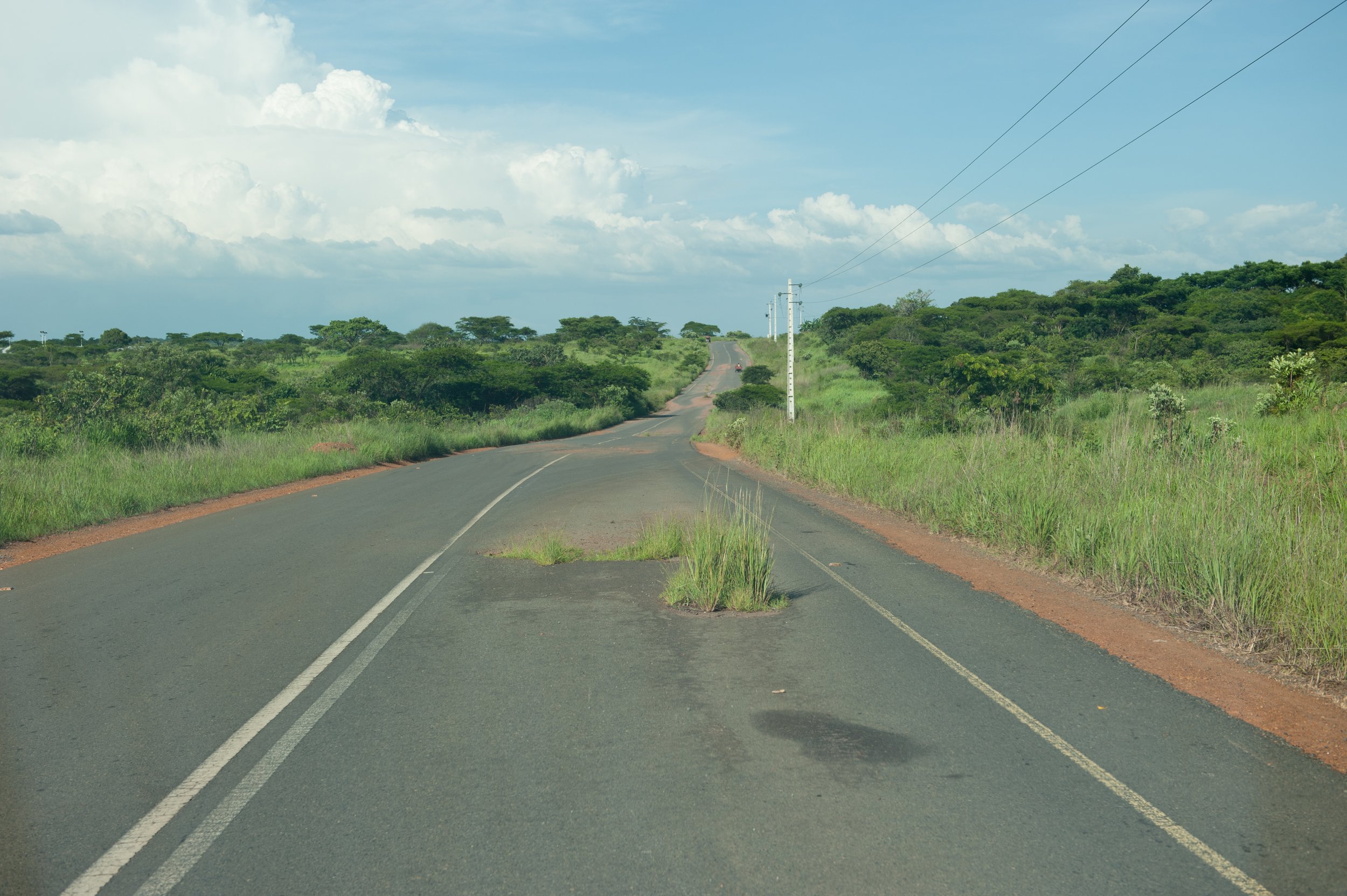 Os buracos nas estradas são tão duradouros que cresce capim nos buracos...