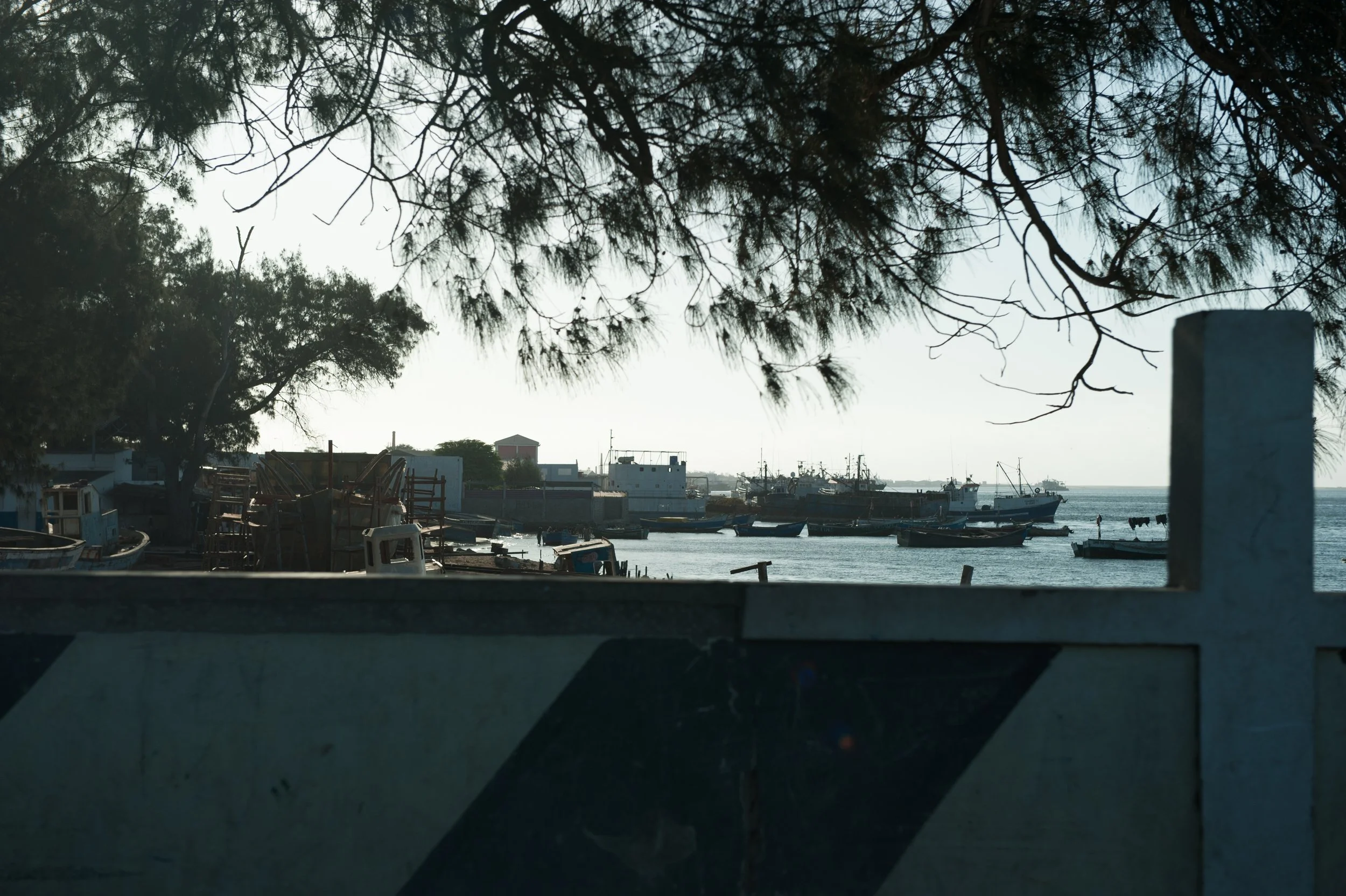 O porto de pesca estava cheio de navios de pesca de alto-mar.
Mas do lado da cidade o porto está completamente murado, inacessível. Estranho...