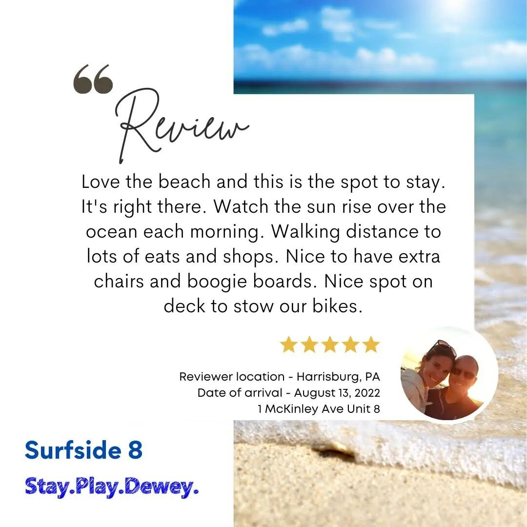 &quot;Love the beach and this is the spot to stay...&quot; 

We think so too! Surfside 8 is located in Surfside Plaza on McKinley Ave and overlooks the beach and ocean w beautiful morning sunrises. 

You can check out all our properties at www.staypl