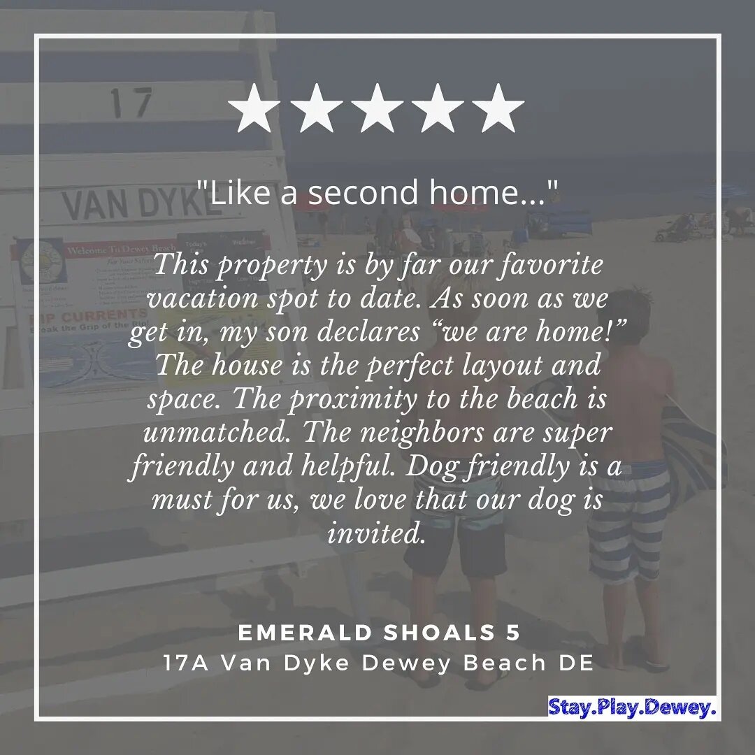 &quot;Like a second home, perfect location.&quot; 
We have the best guests! ❤

#stayplaydewey #emeraldshoals5