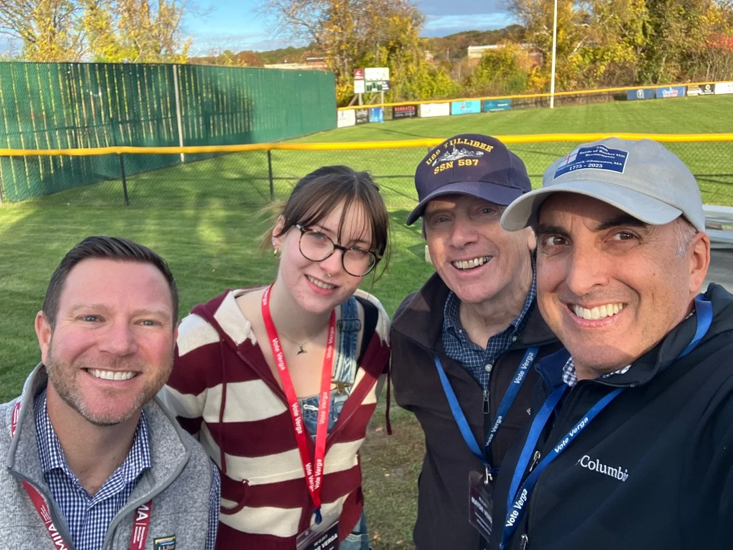 From Mayor Greg Verga: 

&quot;Happy to be enjoying a spectacular, fall New England weekend for door-knocking to hear from residents and ask for their vote just 9 days from now! 

I&rsquo;m proud to have four generations of Gloucester citizens repres