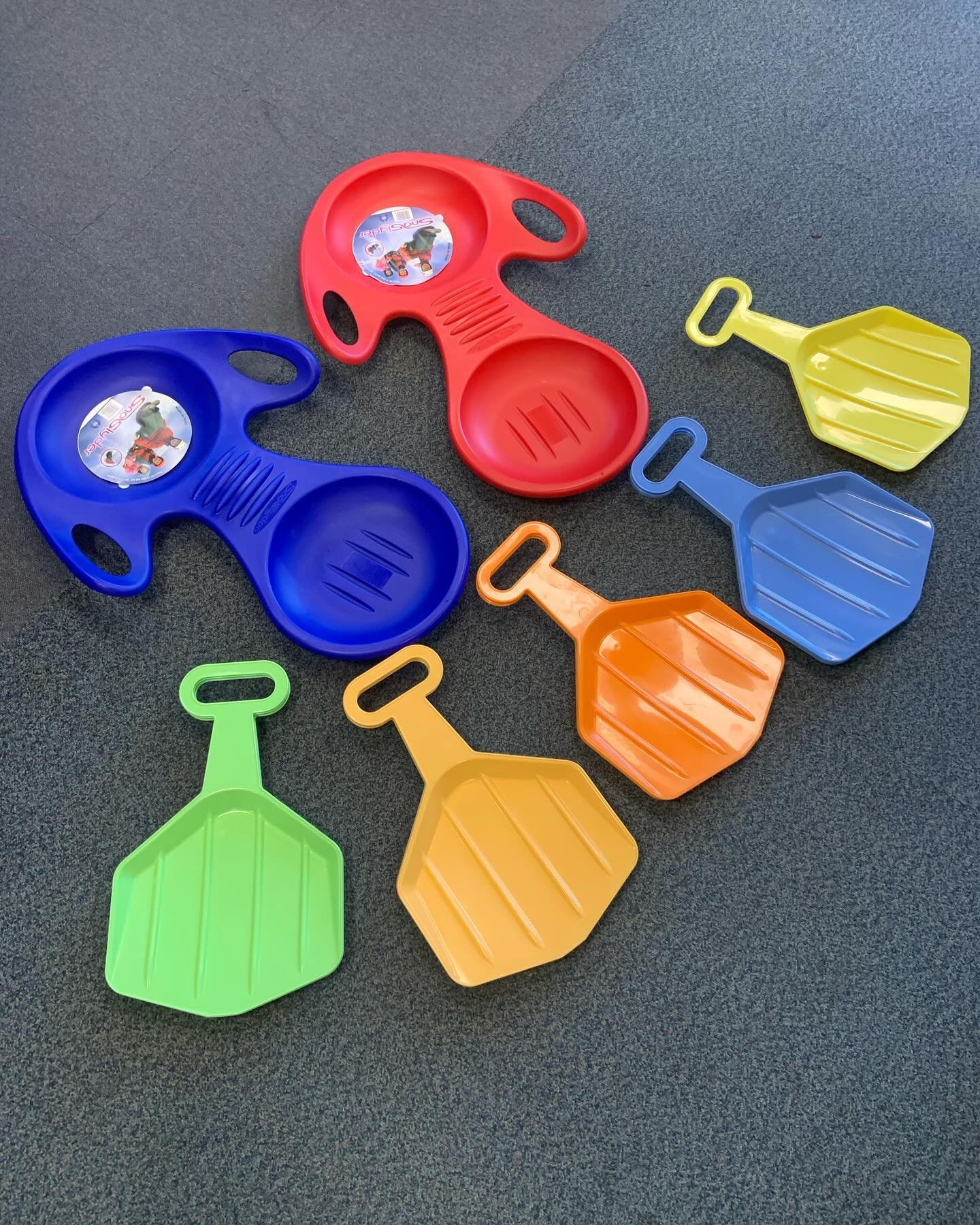 If the weather forecast is correct then we may have just the thing for this weekends fun. The larger sledges can link together, these are £18 each. The shovel sledges are £5.99 and for the smaller dare devil. #sledges #sledge #snow #local