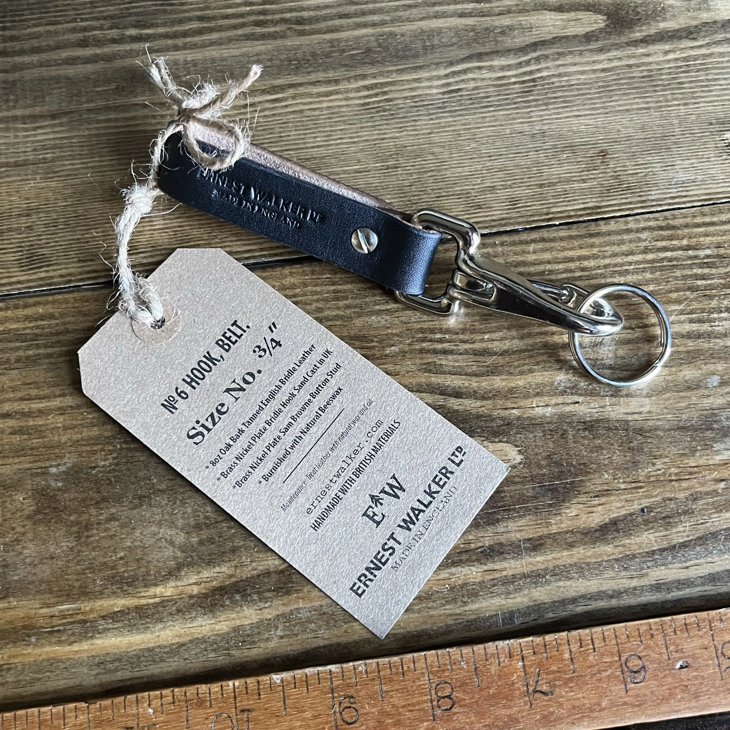 British Handmade Oak Bark Leather Bridle Belt Hook