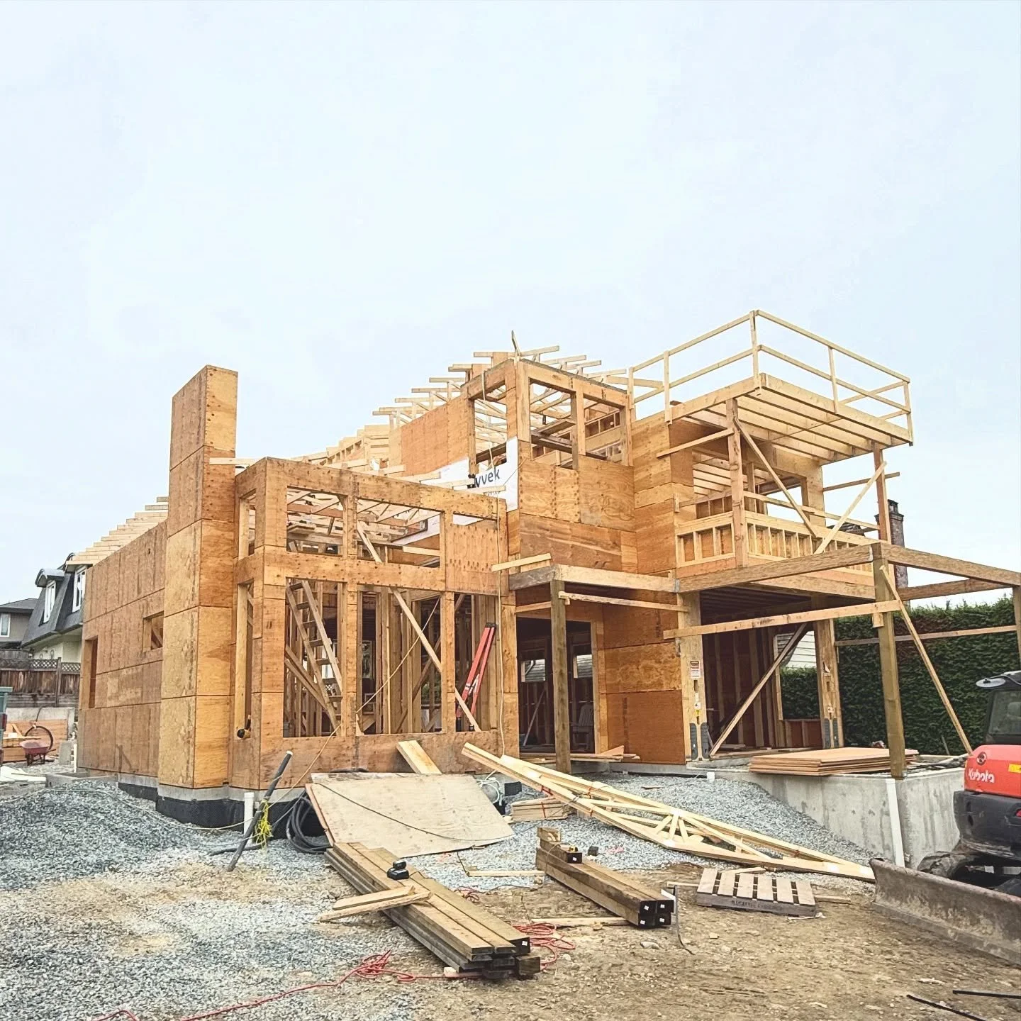Trusses are up and the roofline is starting to take shape. Every beam brings us one step closer to turning this house into a home. The smell of fresh lumber is in the air, and we couldn&rsquo;t be more excited about this progress. Stay tuned as the v