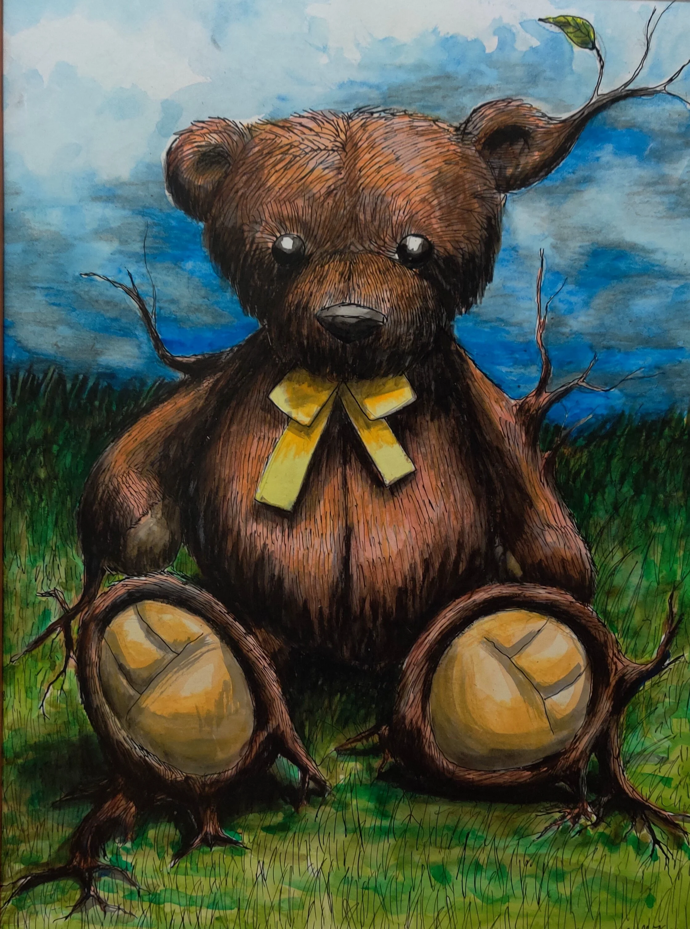 Storybook, 16"x20", India ink and oil pastel on illustration board, 2019