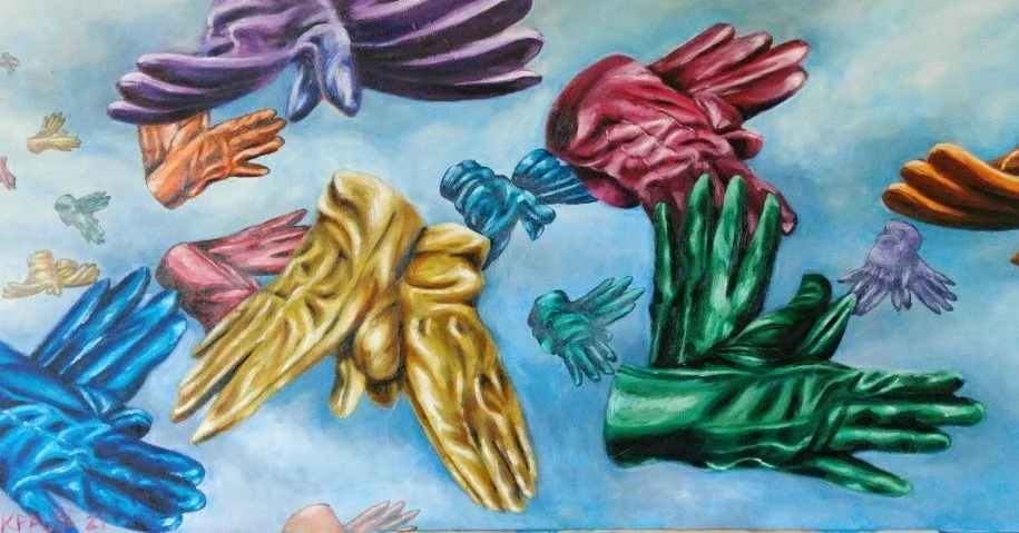 Gloverfly, pretty big- I need to measure it, oil and acrylic on canvas, 2021