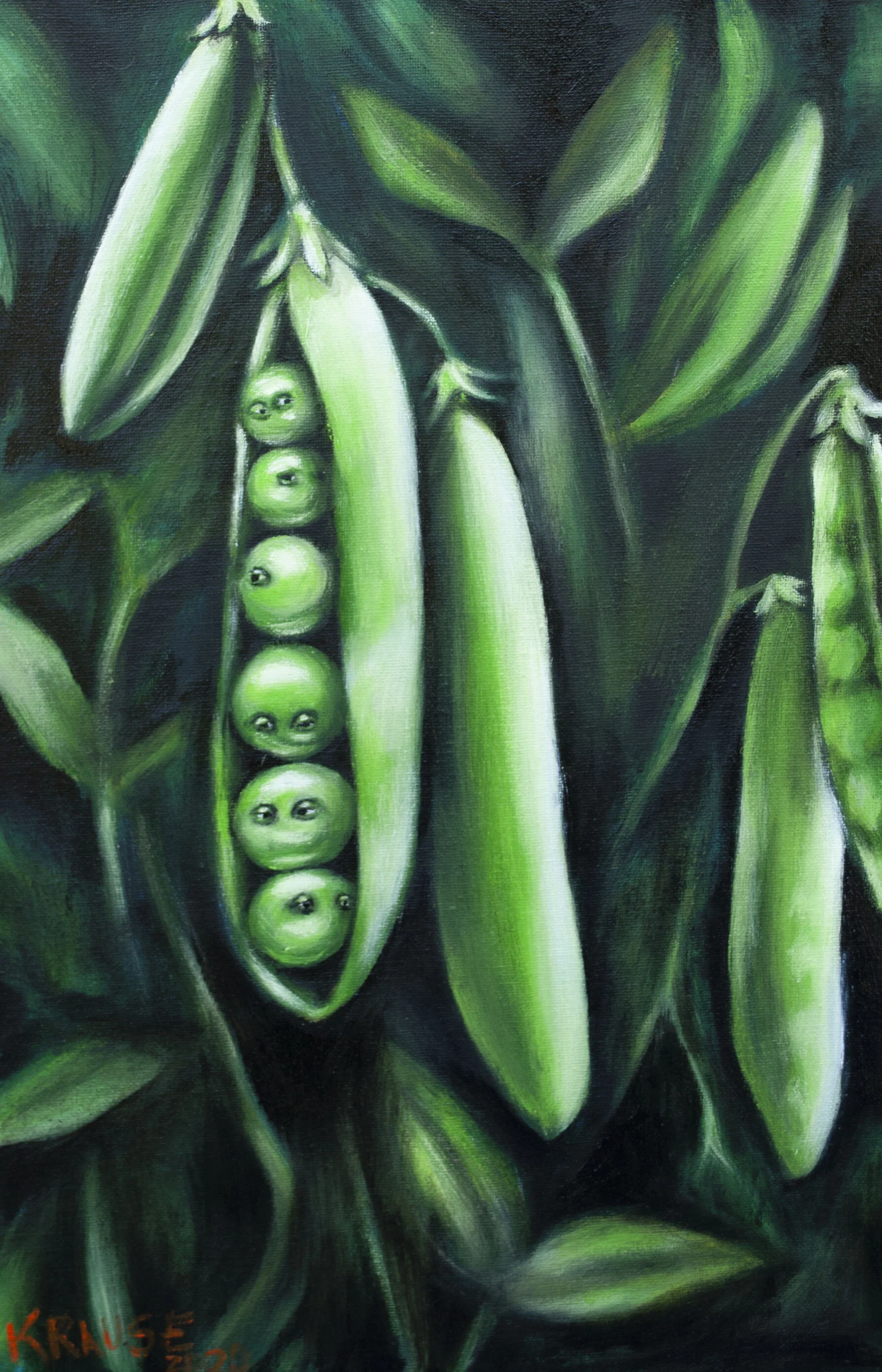 Like Peas in a Pod, 12"x16", oil on canvas, 2020