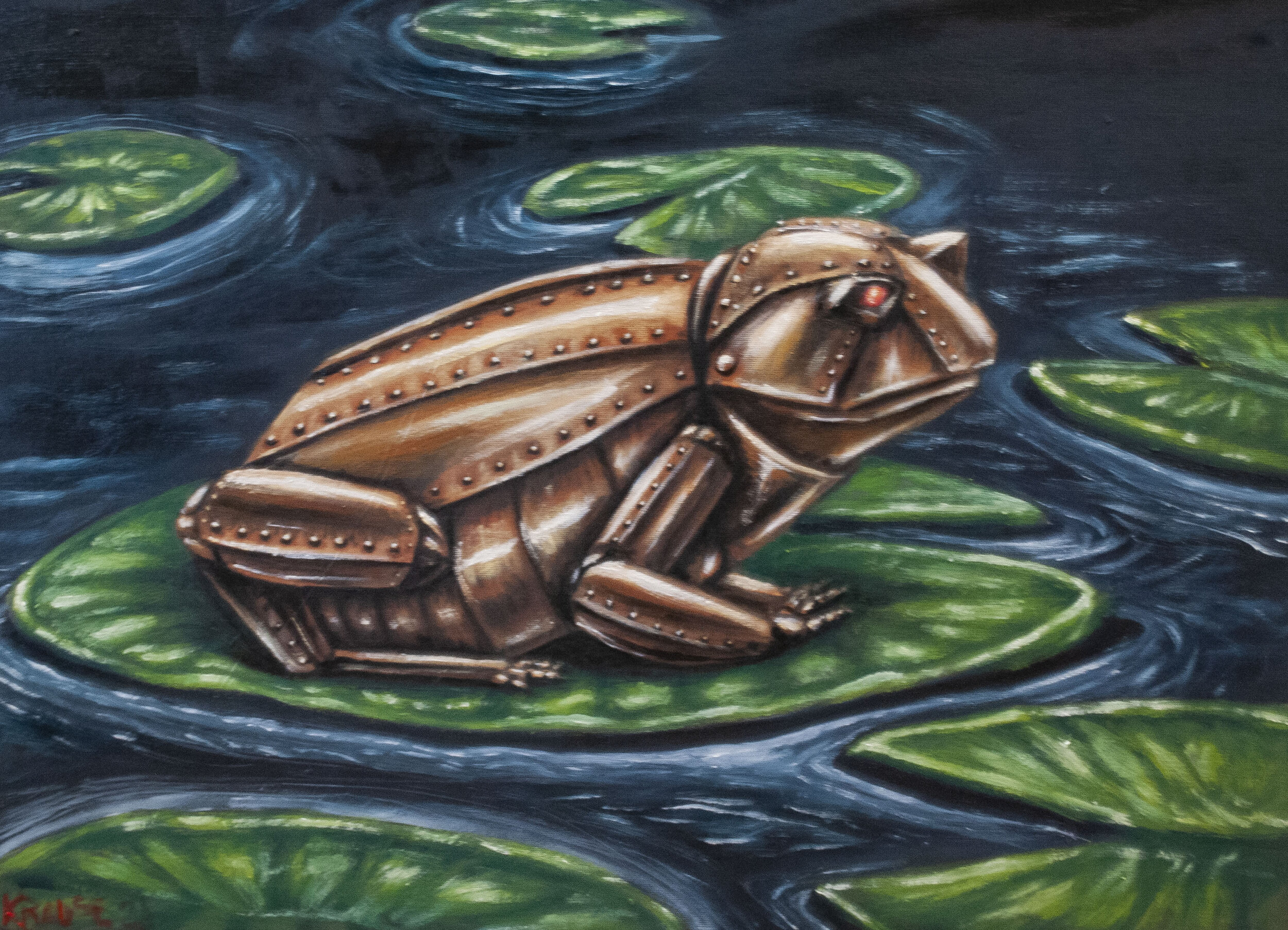 Robo Toad, 18"x24", oil on canvas panel, 2020