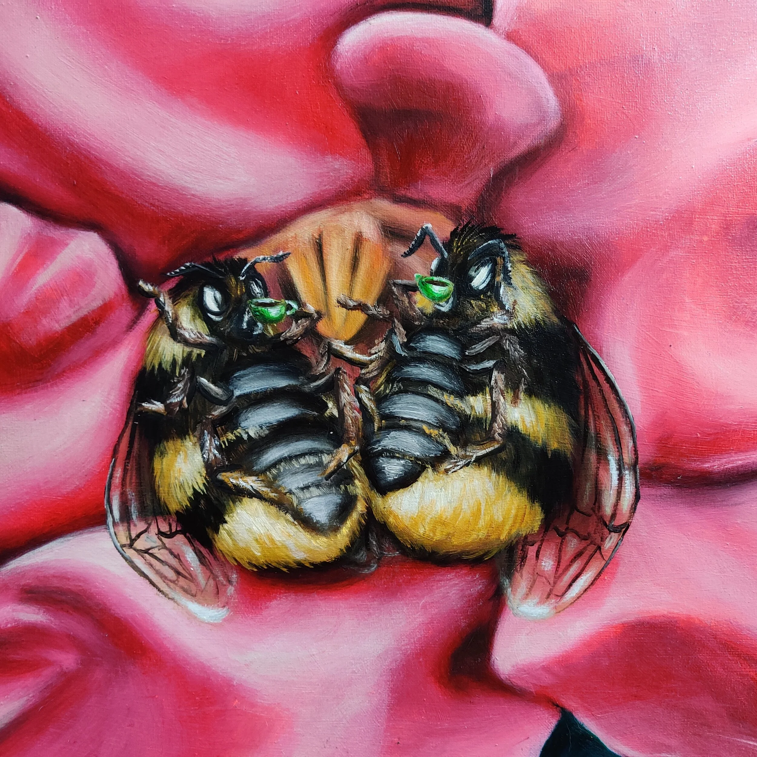 Bee Time, 16"x20", oil on canvas, 2020