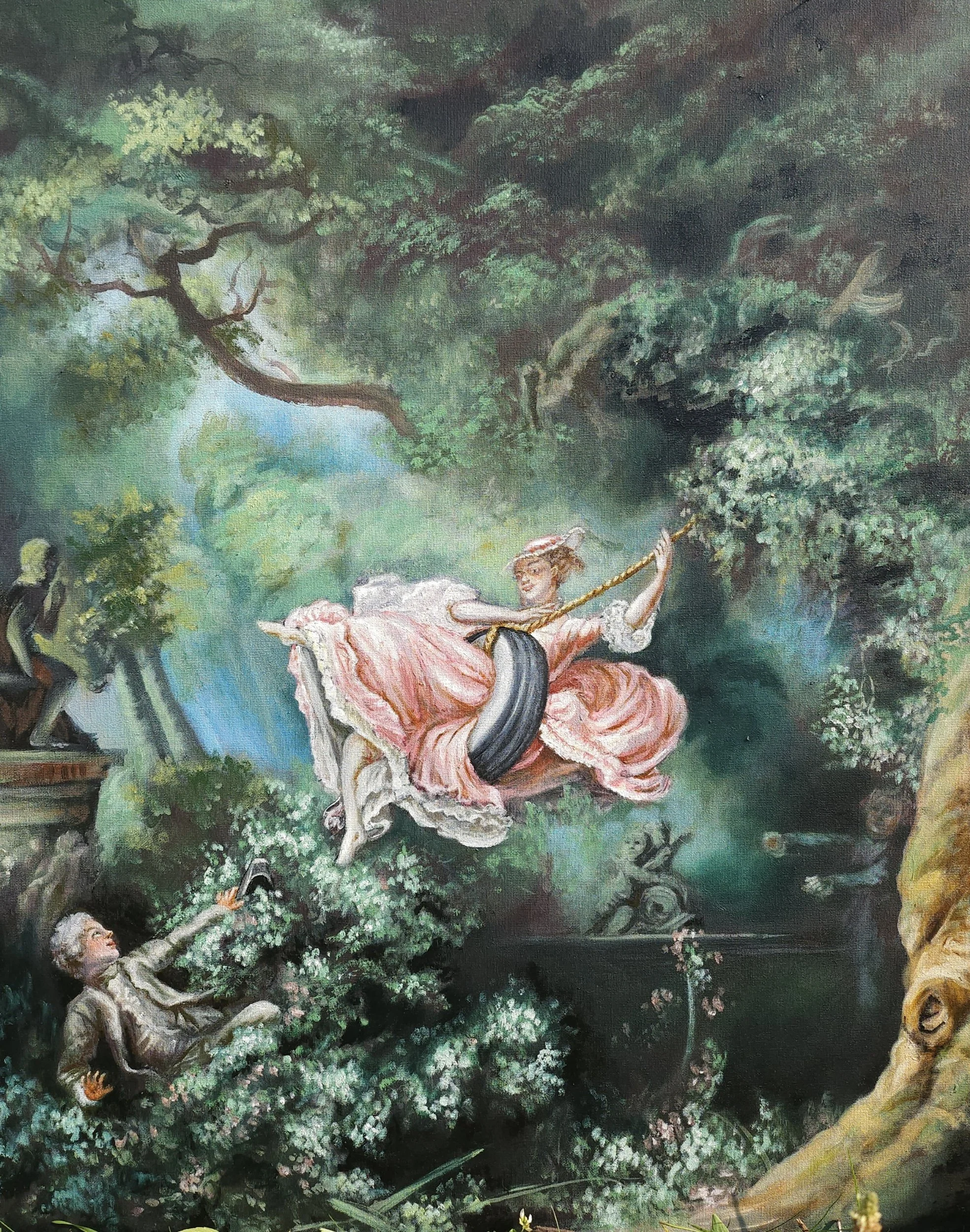The Swing, 24"x 32", oil and acrylic on canvas, 2024