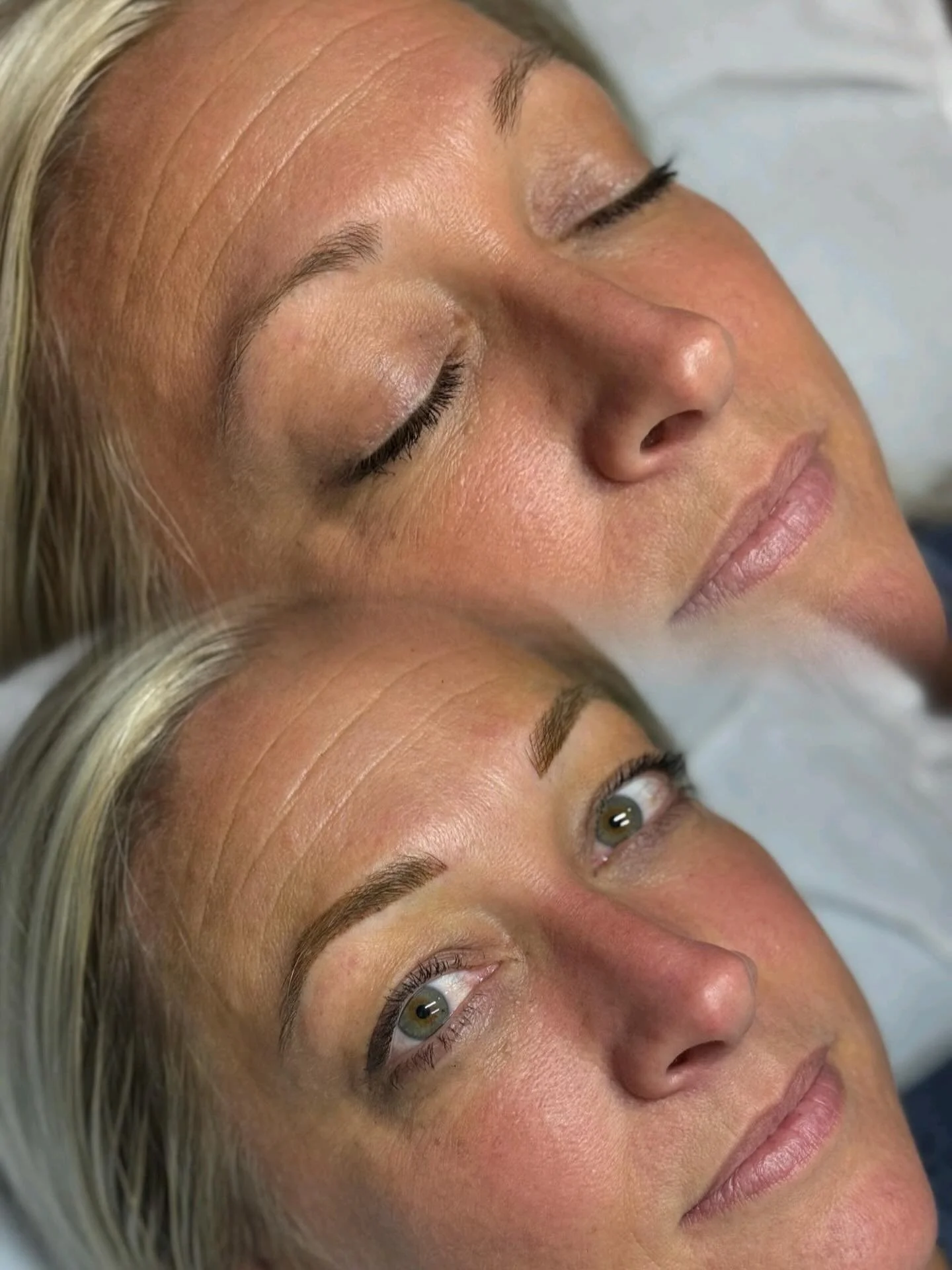 Hybrid brows = balance + beauty. These brows frame her face perfectly while giving her eyes that gorgeous, lifted look. The blend of strokes and shading creates dimension and softness that&rsquo;s both natural and striking.

Artist: Jen 
Service: Hyb