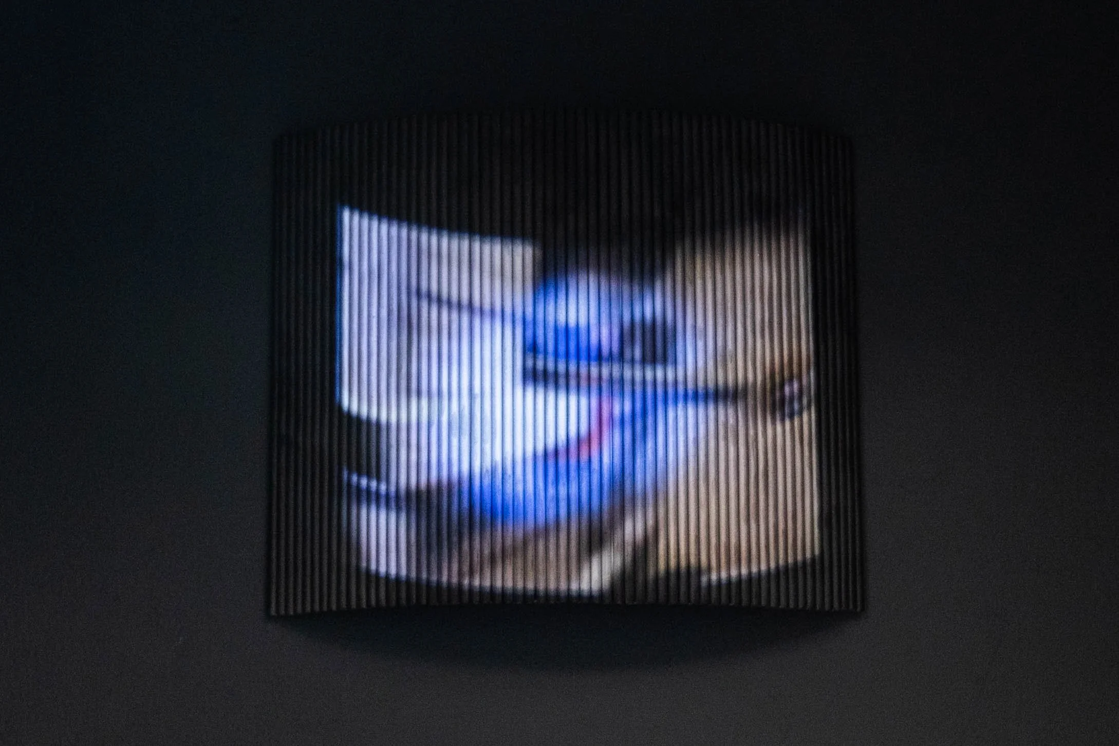 GAMMAMAX01, 2026
projected digital video from 2013, steel