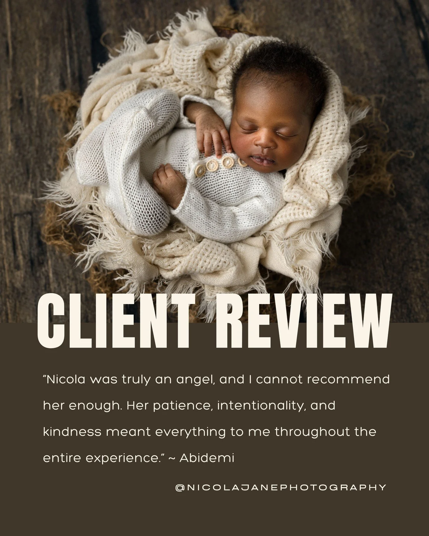 Read the full review:

"Nicola was truly an angel, and I cannot recommend her enough. Her patience, intentionality, and kindness meant everything to me throughout the entire experience.

I first worked with her for my maternity shoot, and she im