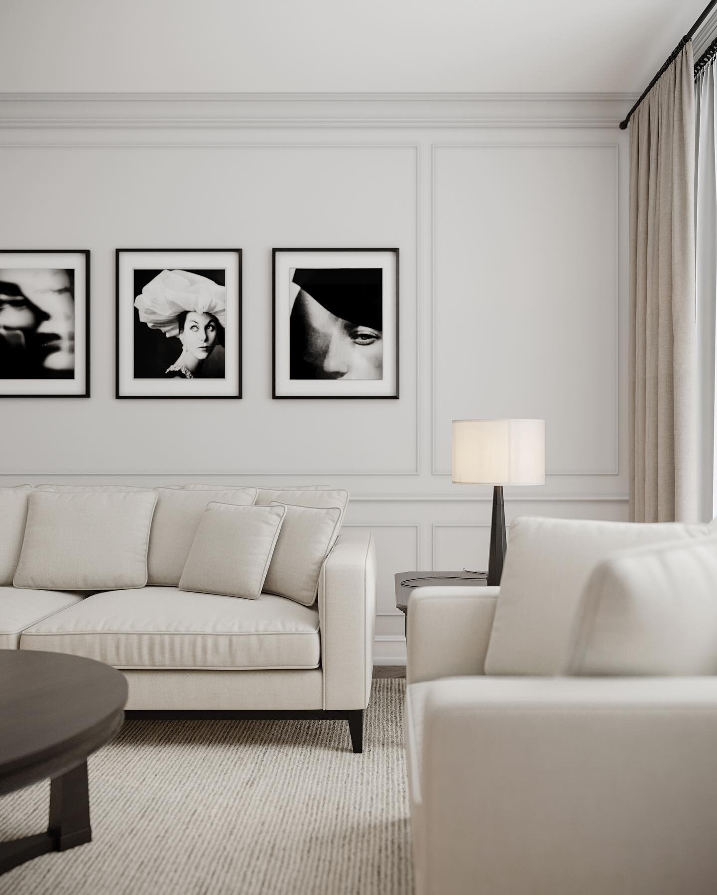 The modest elegant penthouse with a touch of the modern neoclassical style.